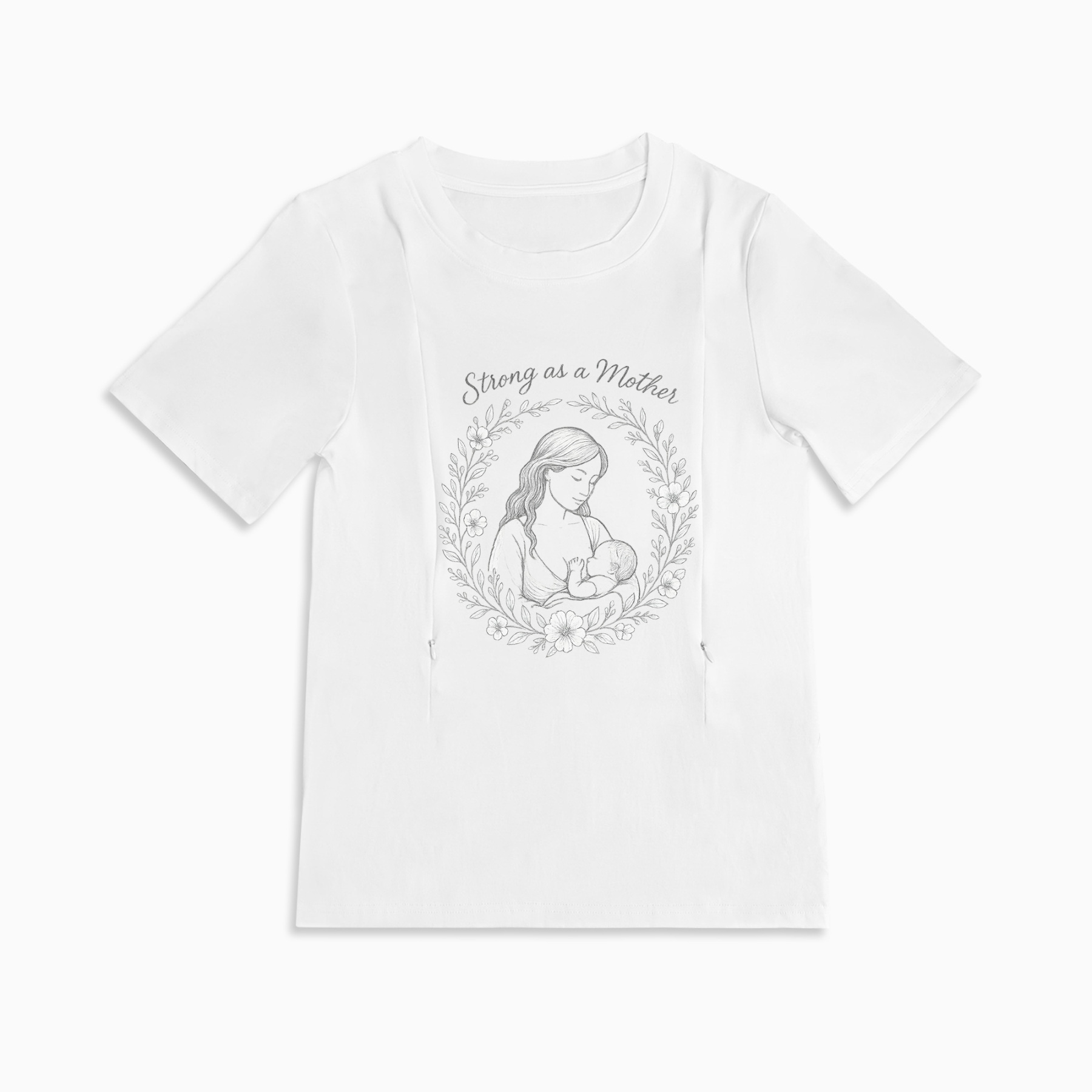 Strong as a Mother Zipper Nursing Top | Soft 95% Cotton Tee