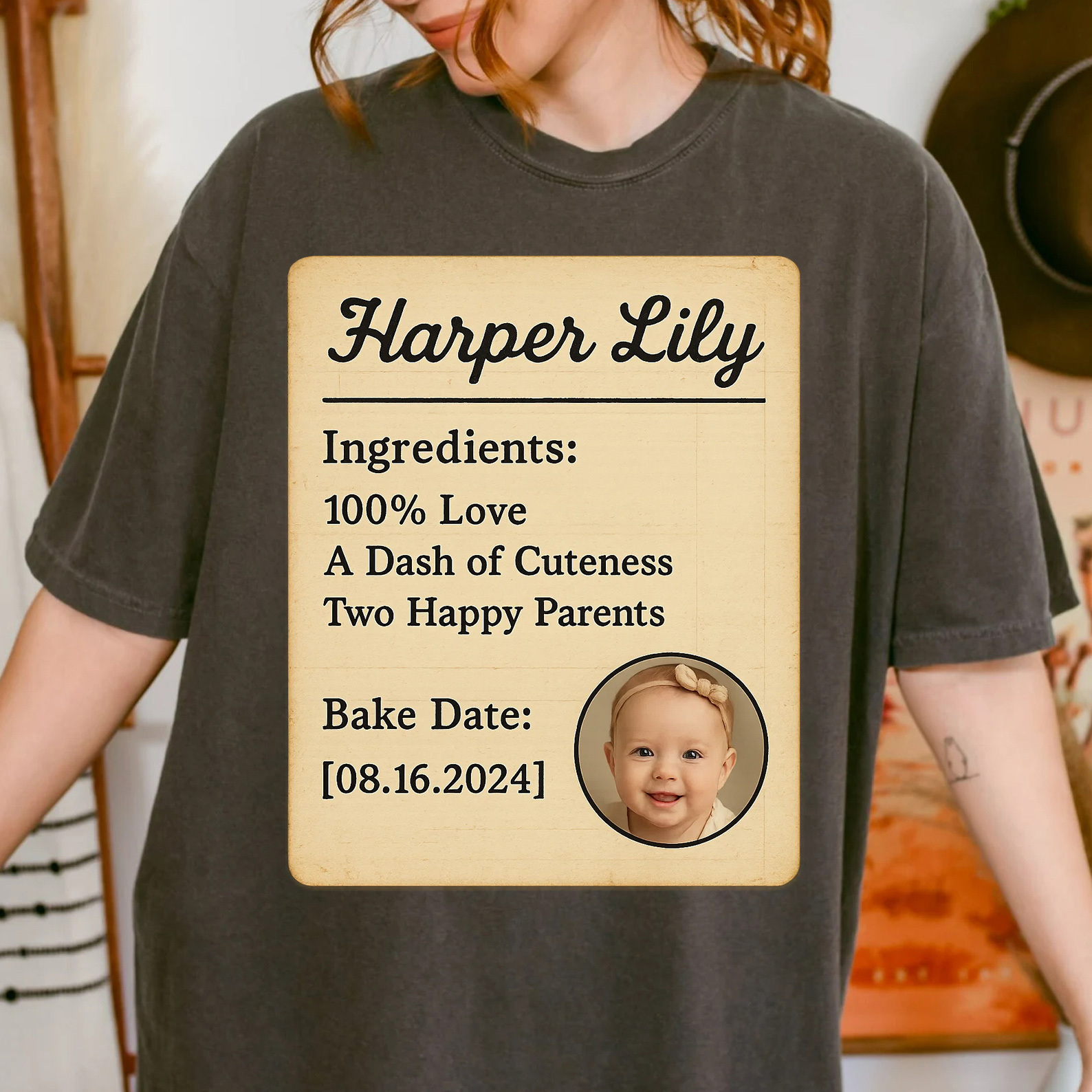 Family Matching Custom Old-fashioned Recipe Card T-Shirt