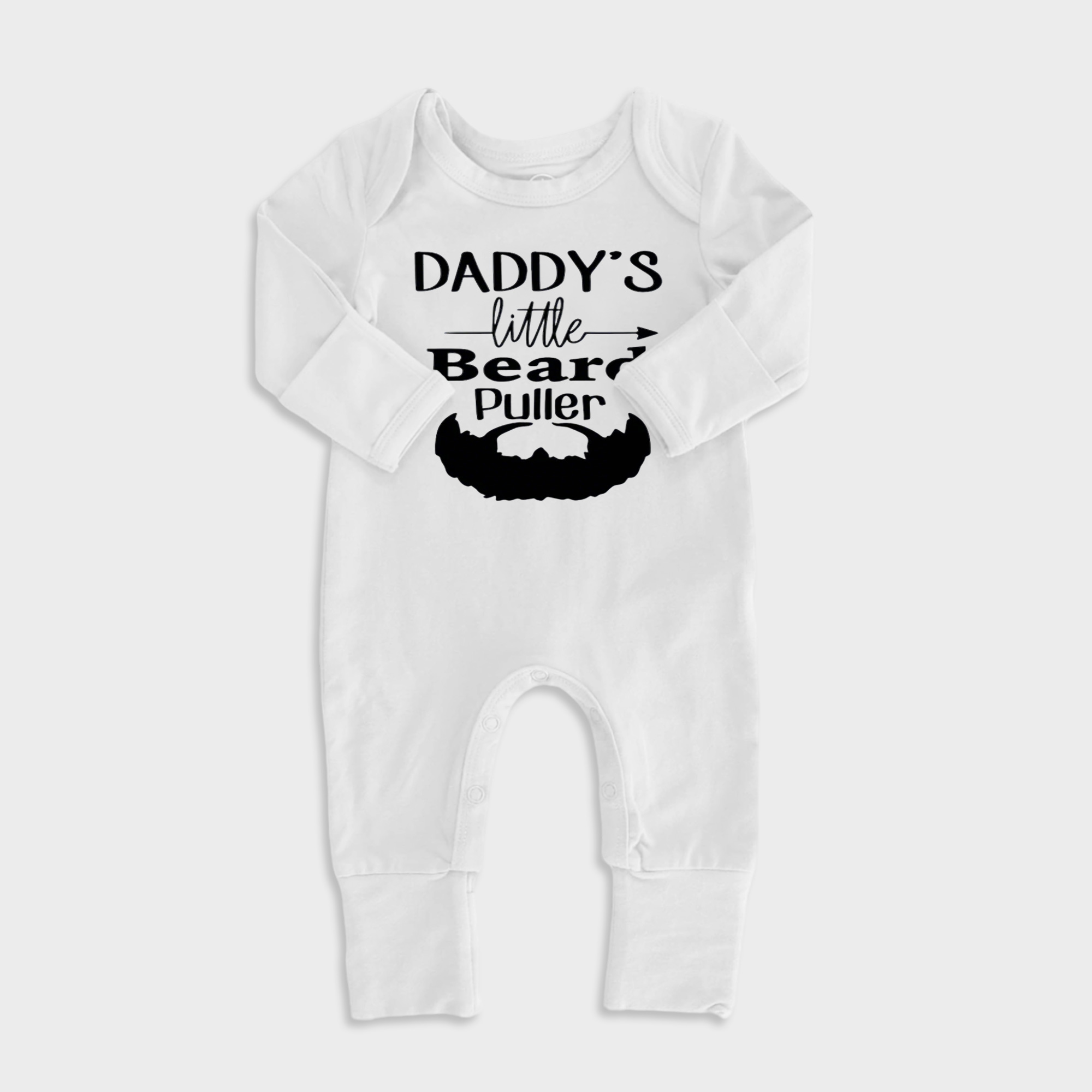 Daddys Little Beard Puller Baby Full Length Snap Rompers
