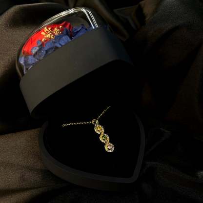 Personalized Mothers Rings Necklace with Birthstones