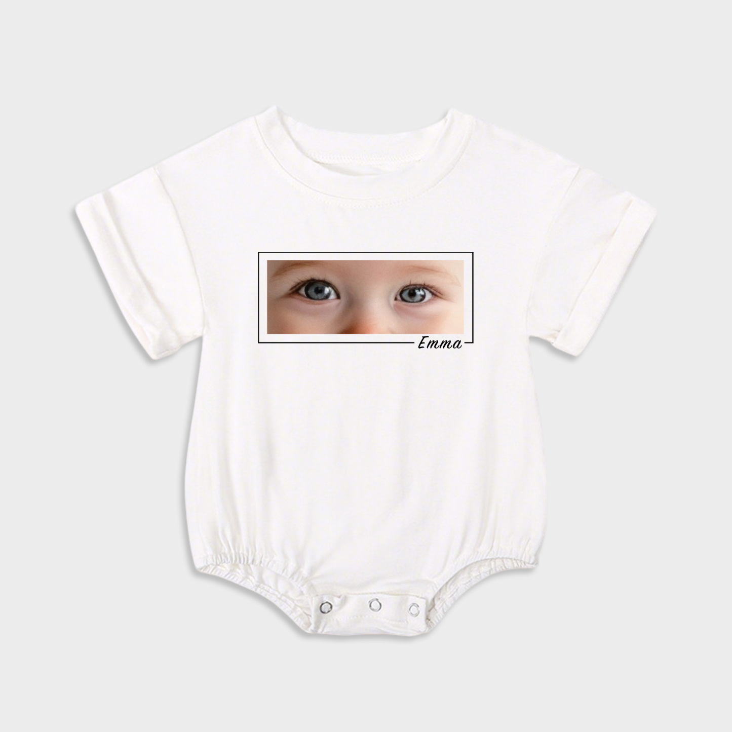 Personalized Baby Eye Graphic Sweatshirt Bubble Romper