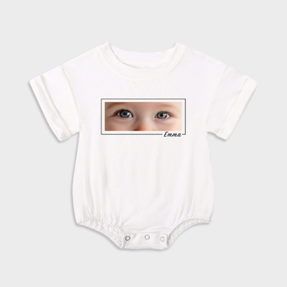Personalized Baby Eye Graphic Sweatshirt Bubble Romper