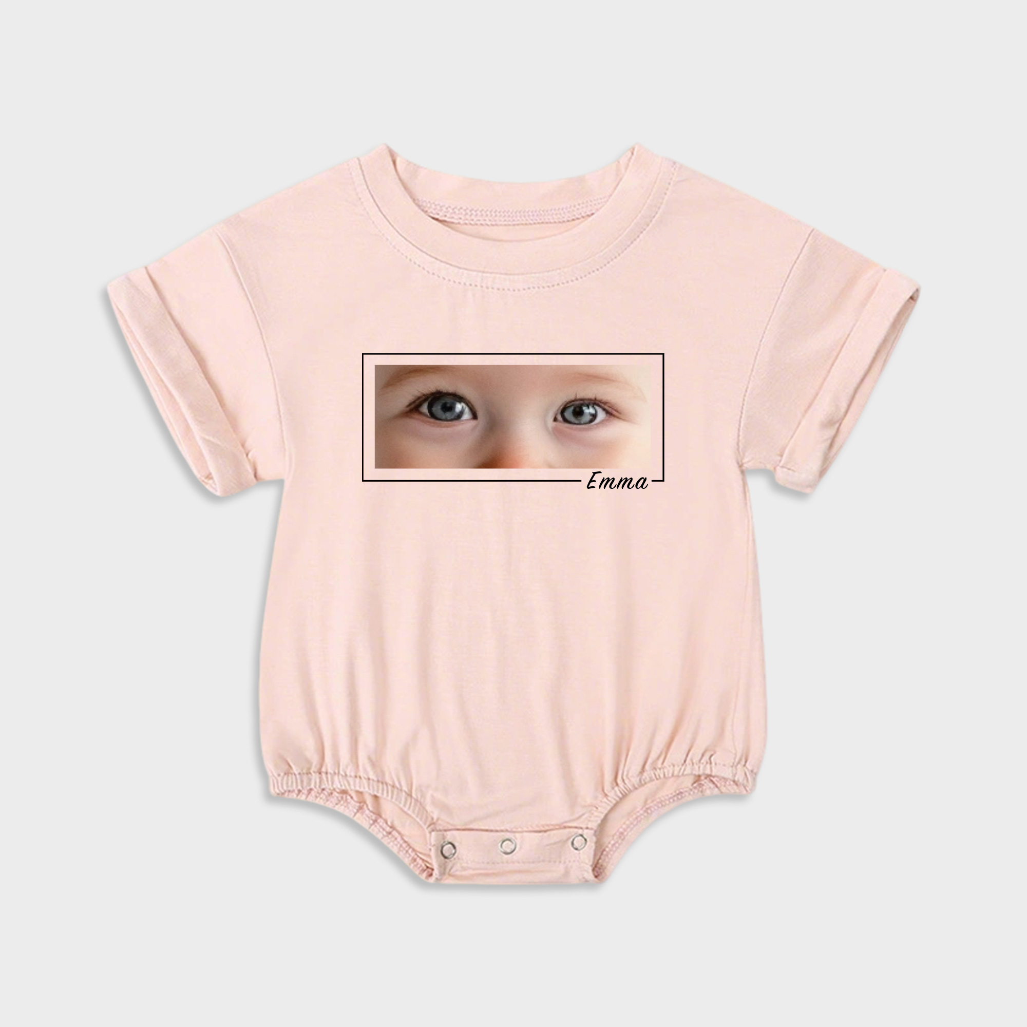 Personalized Baby Eye Graphic Sweatshirt Bubble Romper