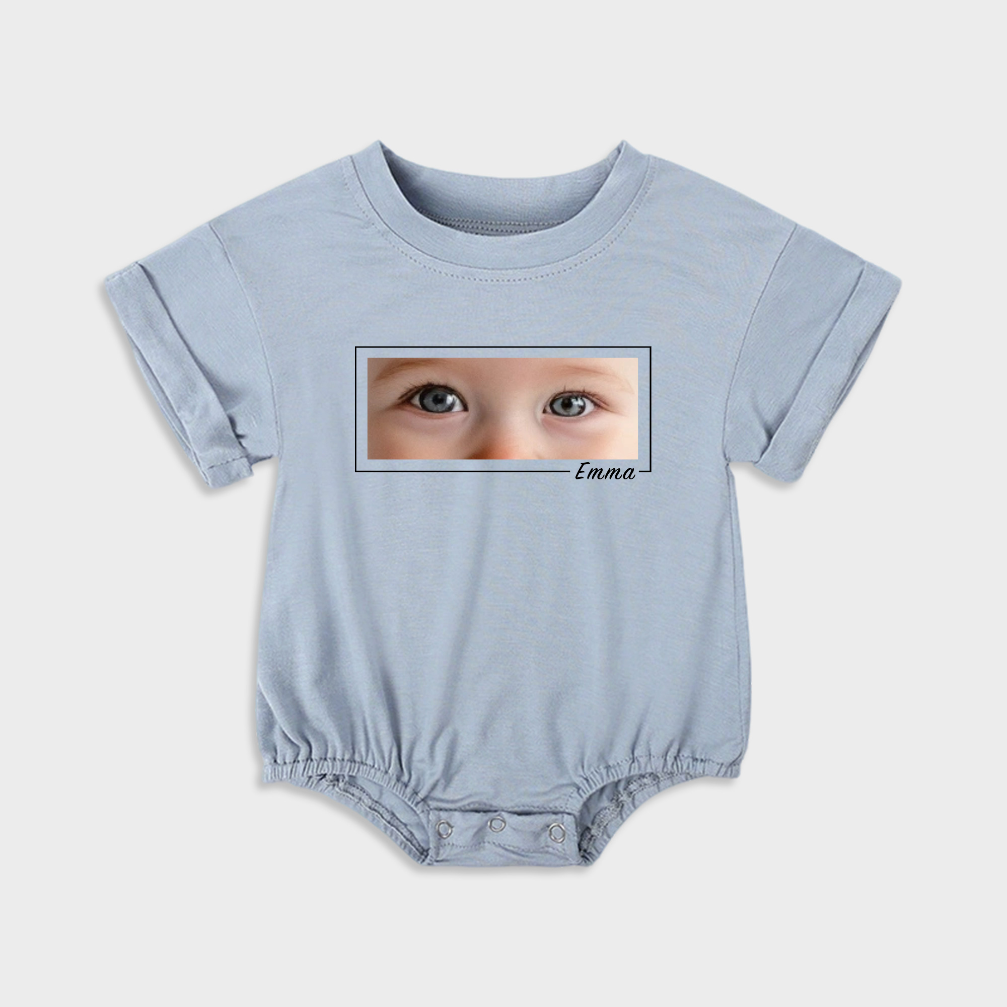 Personalized Baby Eye Graphic Sweatshirt Bubble Romper