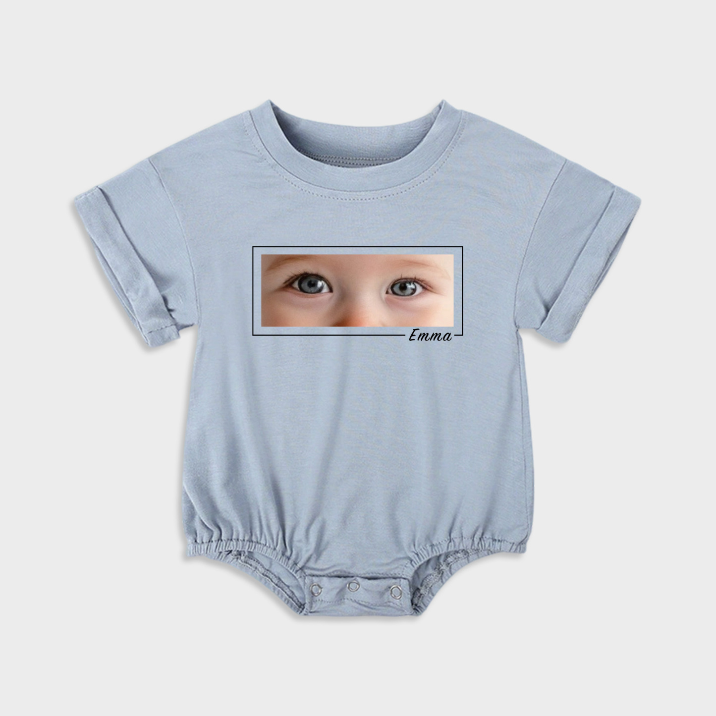 Personalized Baby Eye Graphic Sweatshirt Bubble Romper