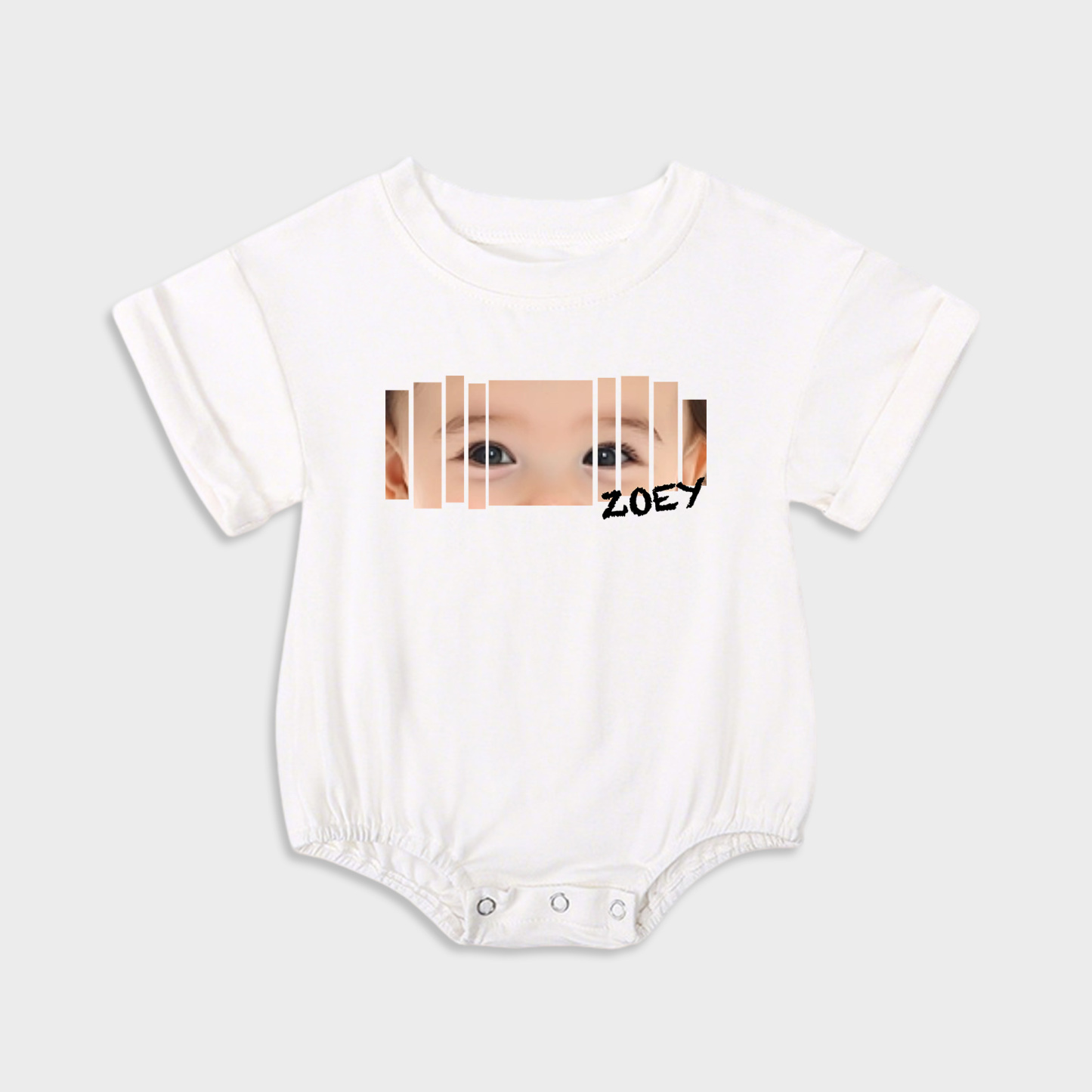 Personalized Baby Eye Graphic Sweatshirt Bubble Romper