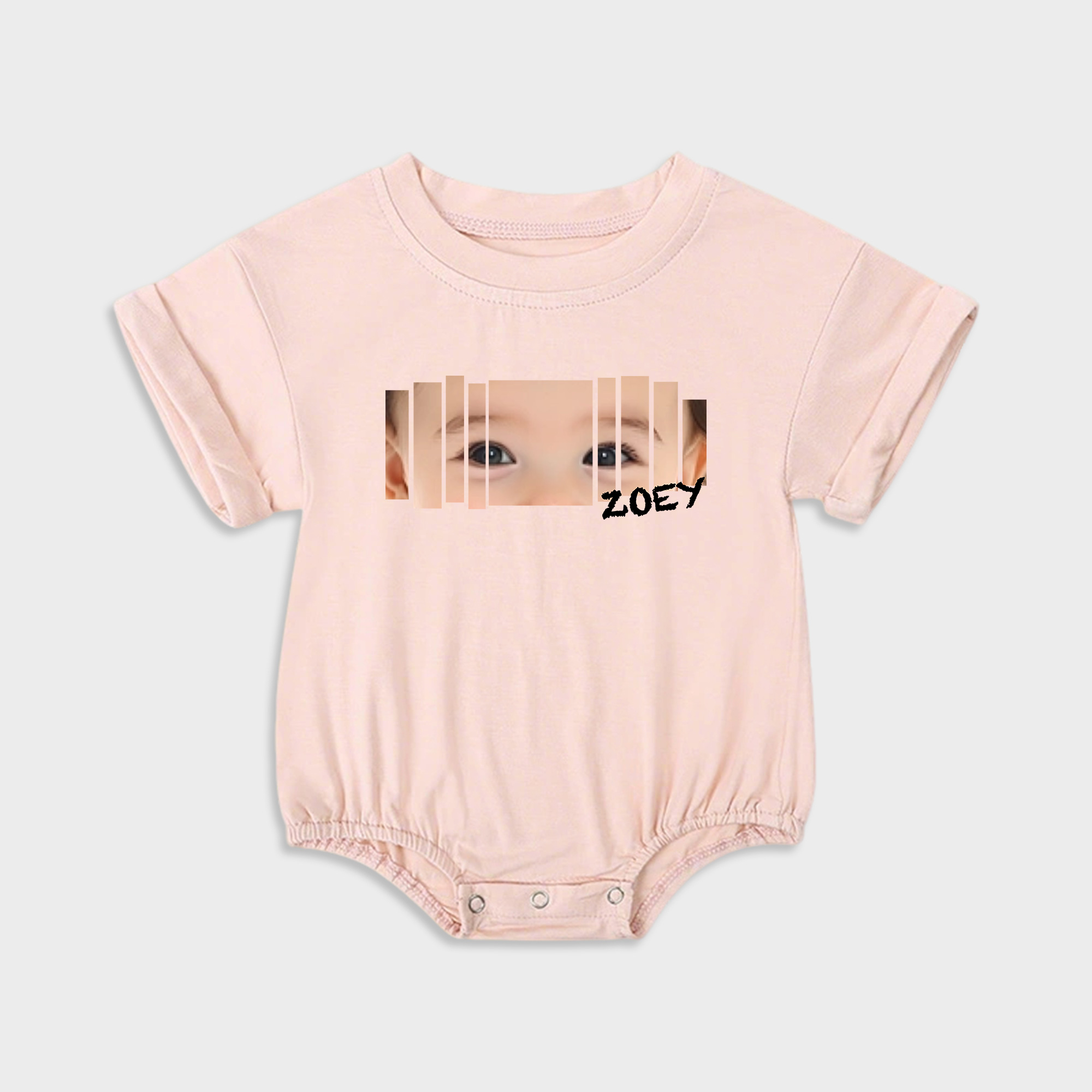 Personalized Baby Eye Graphic Sweatshirt Bubble Romper