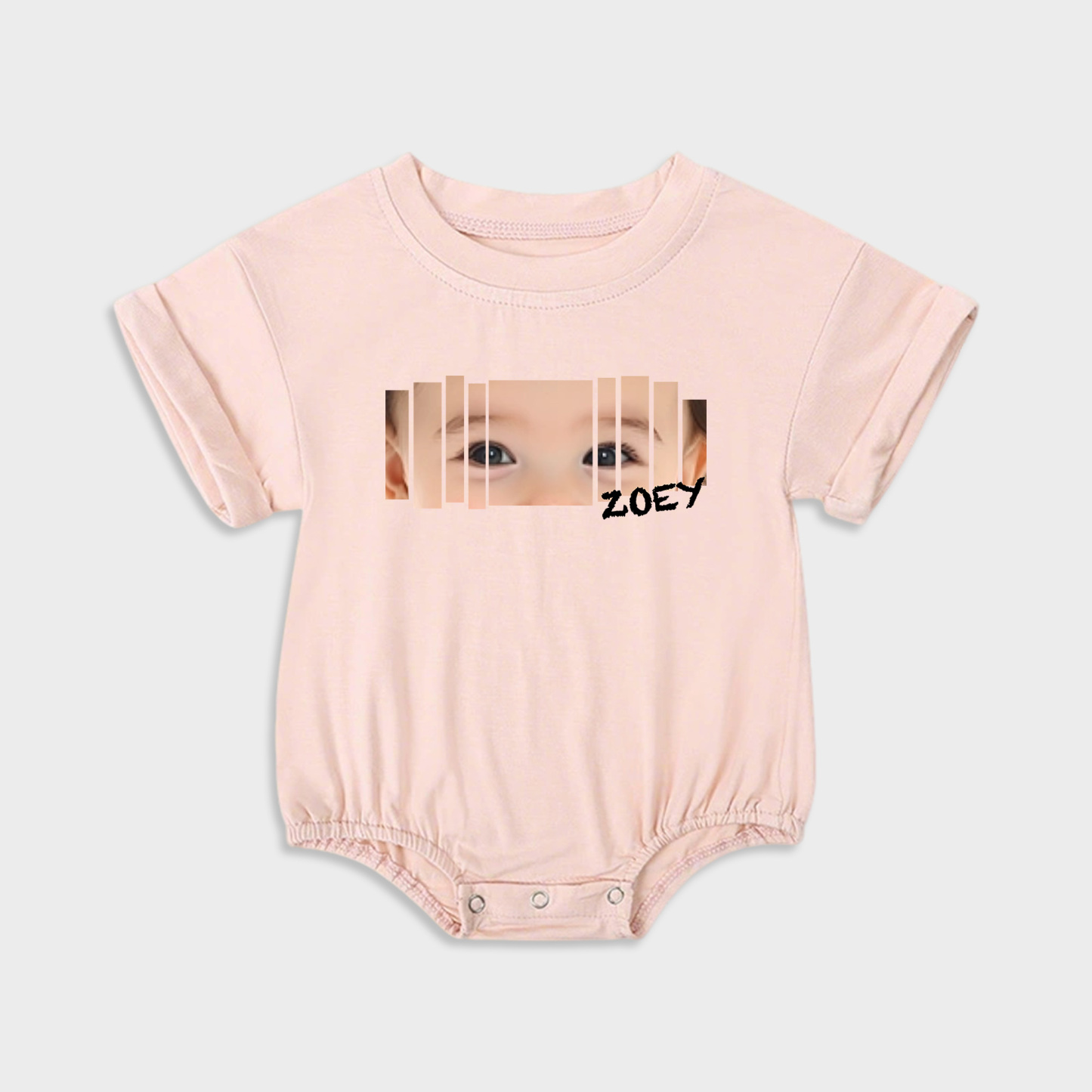 Personalized Baby Eye Graphic Sweatshirt Bubble Romper