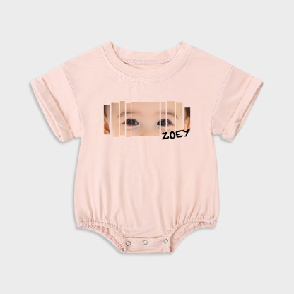 Personalized Baby Eye Graphic Sweatshirt Bubble Romper
