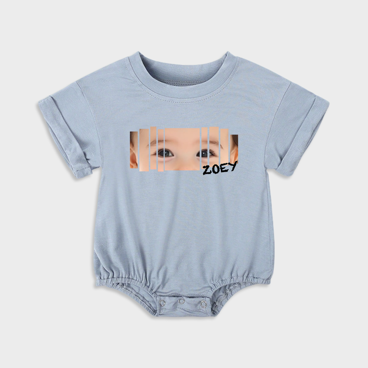 Personalized Baby Eye Graphic Sweatshirt Bubble Romper