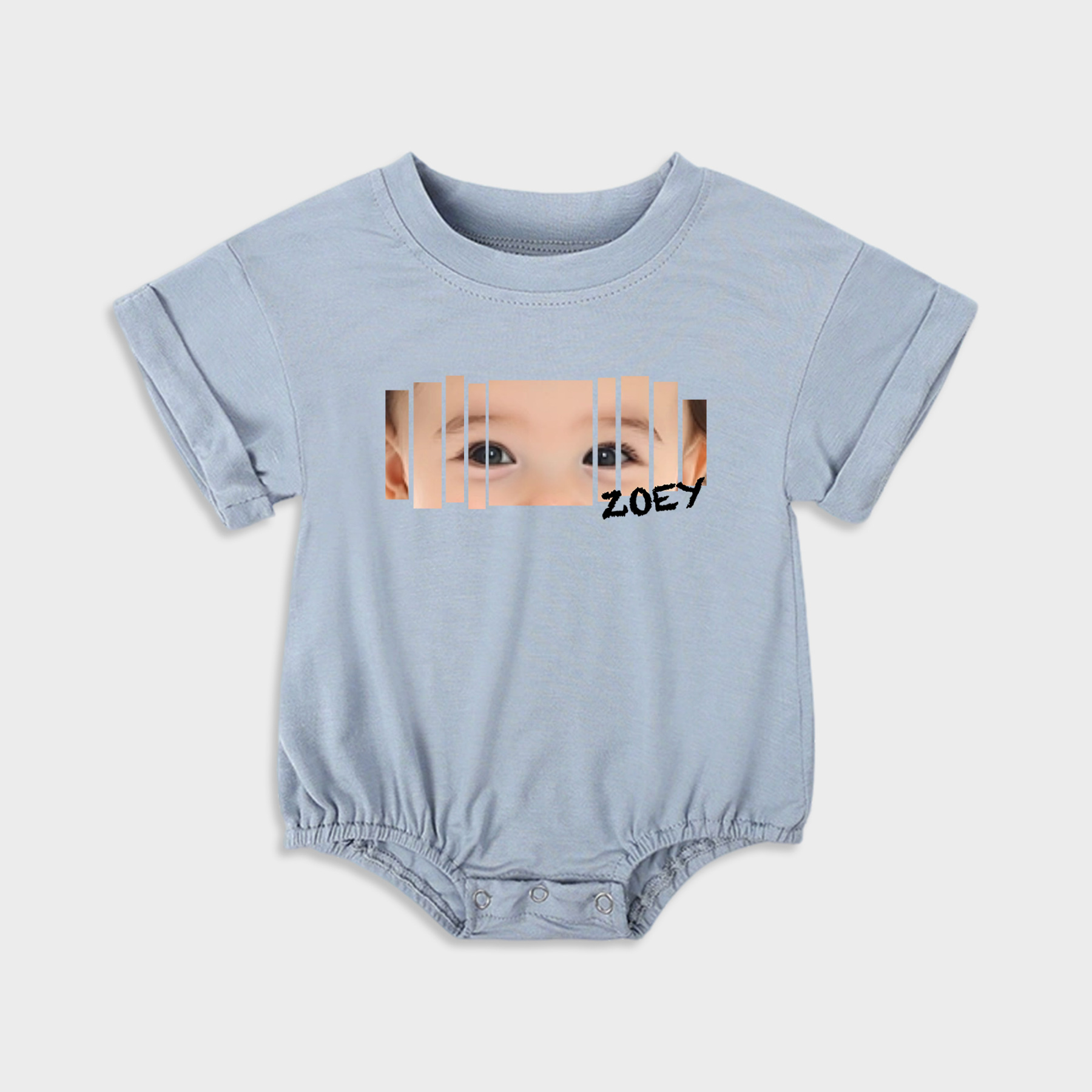 Personalized Baby Eye Graphic Sweatshirt Bubble Romper