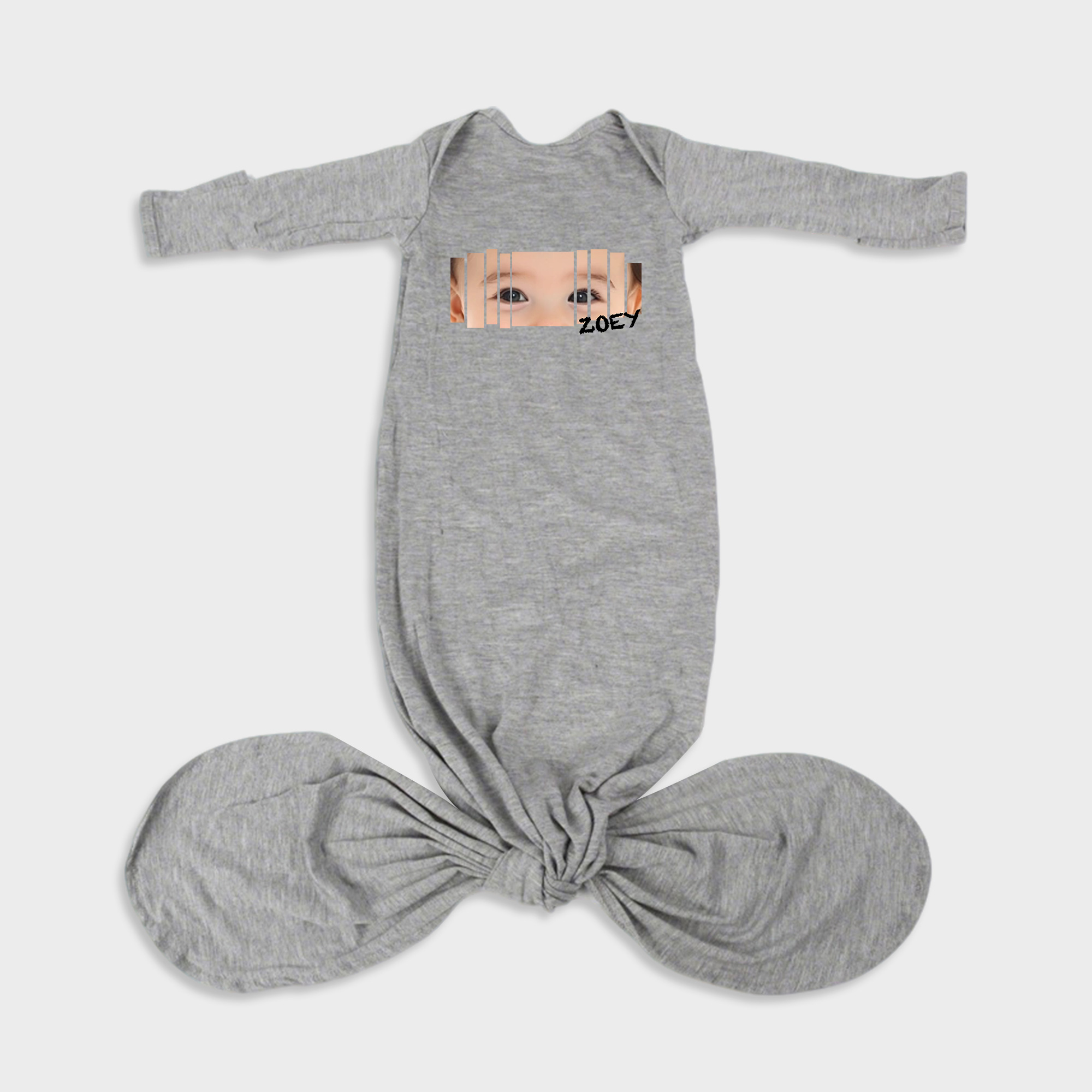 Custom Baby Eyes Modal Newborn Knot Gown