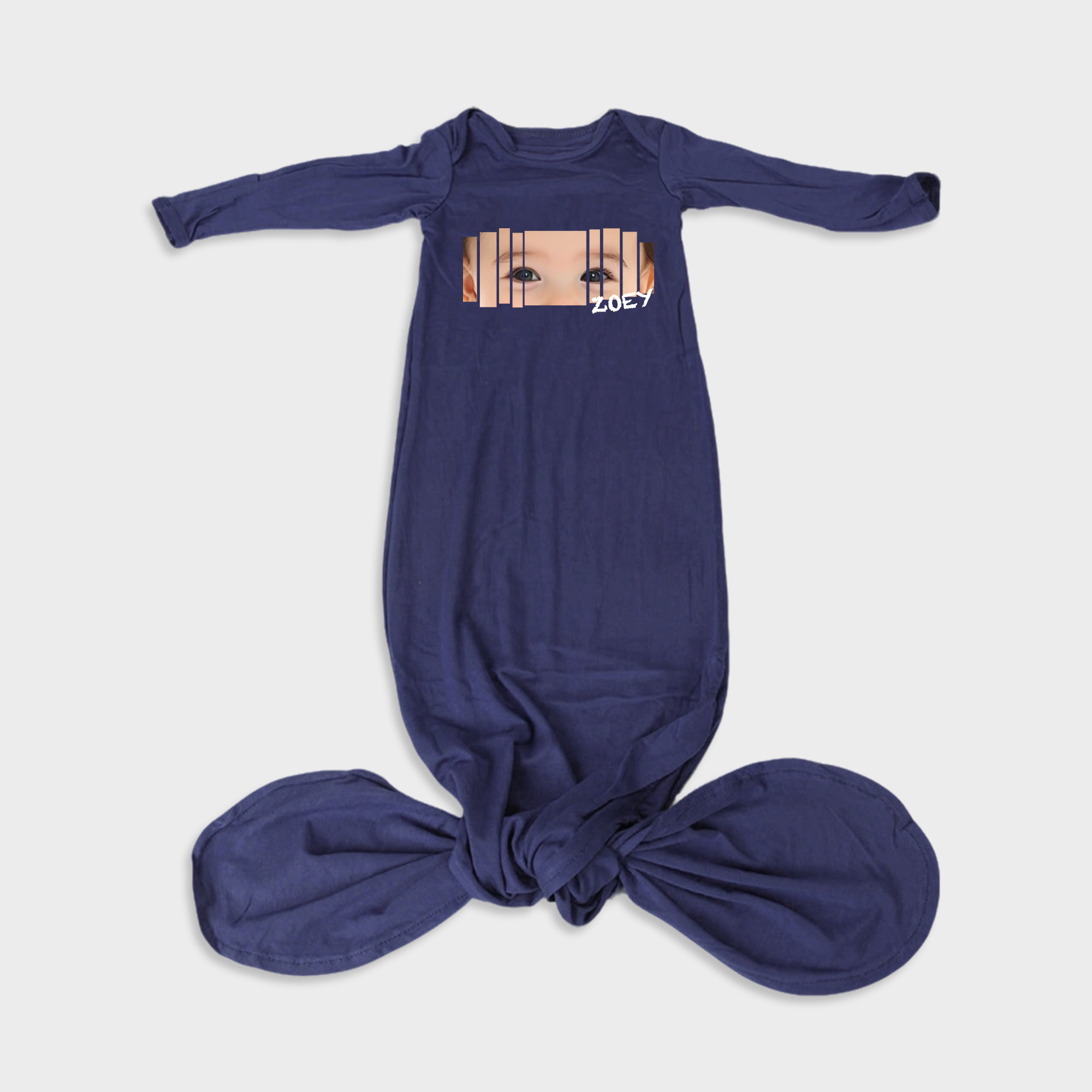 Custom Baby Eyes Modal Newborn Knot Gown