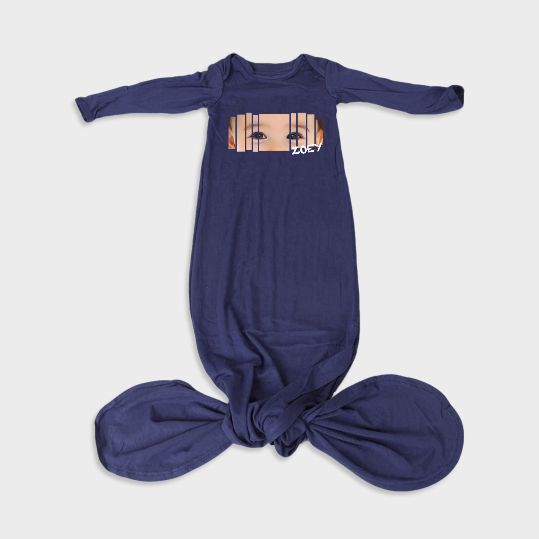 Custom Baby Eyes Modal Newborn Knot Gown