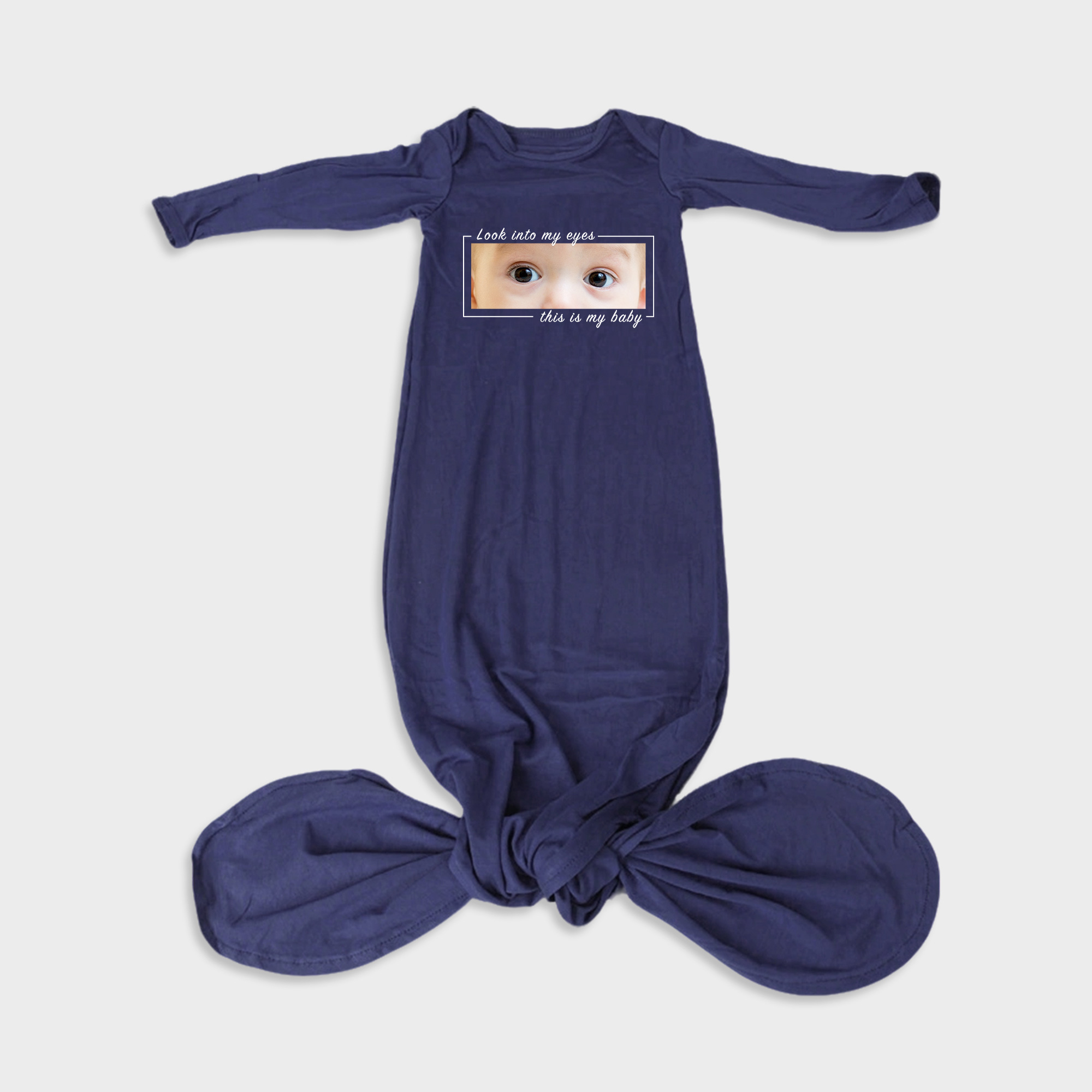 Custom Baby Eyes Modal Newborn Knot Gown