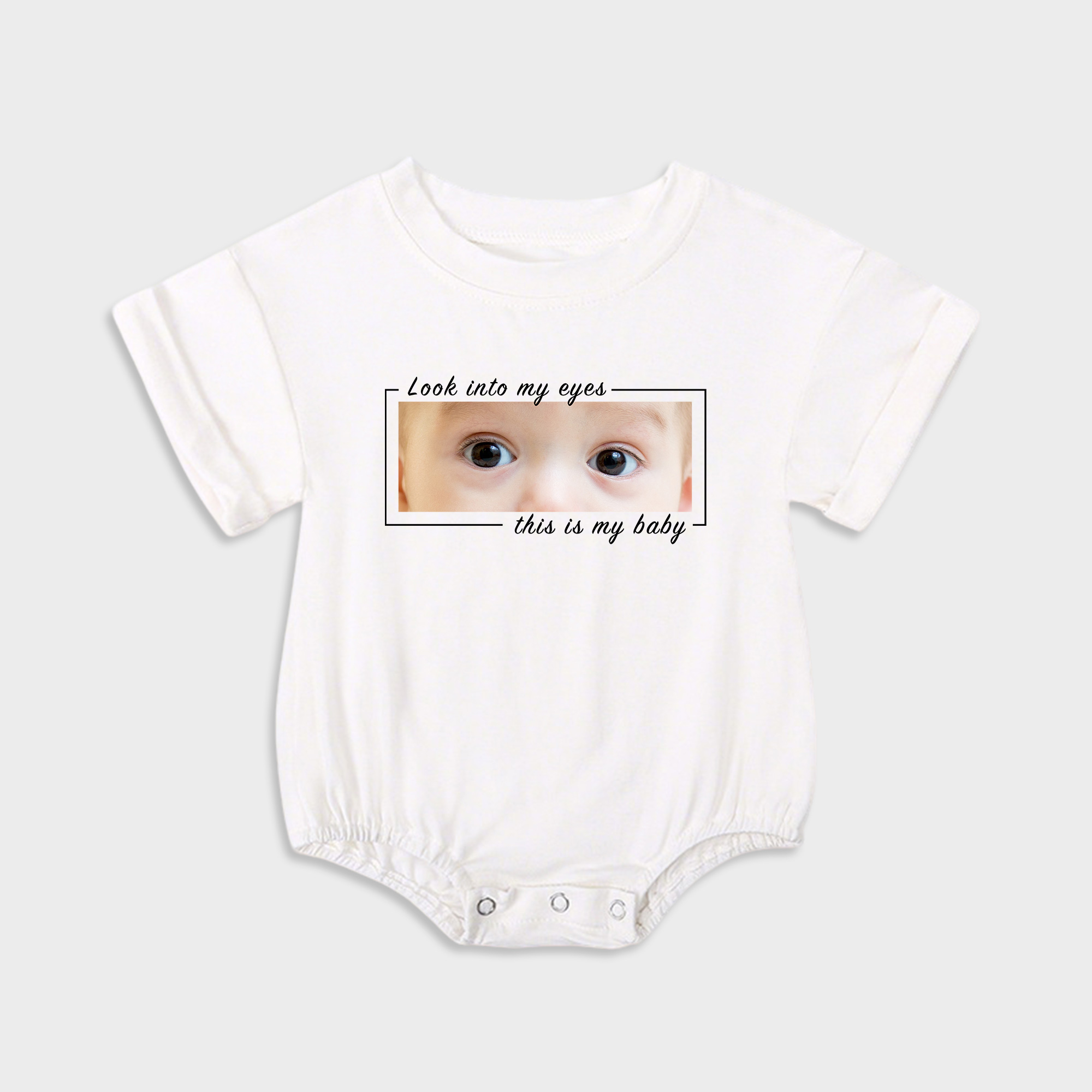Personalized Baby Eye Graphic Sweatshirt Bubble Romper