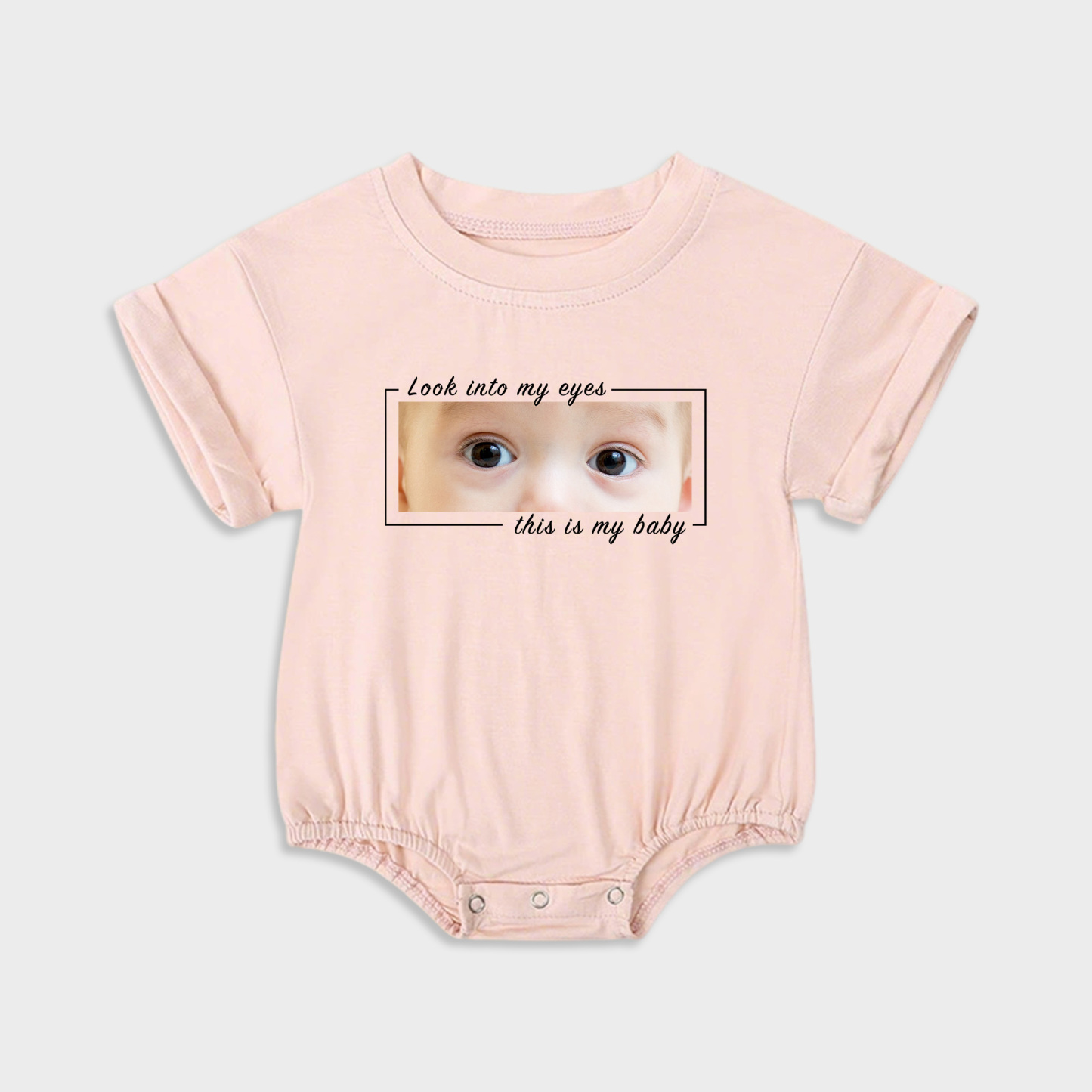Personalized Baby Eye Graphic Sweatshirt Bubble Romper