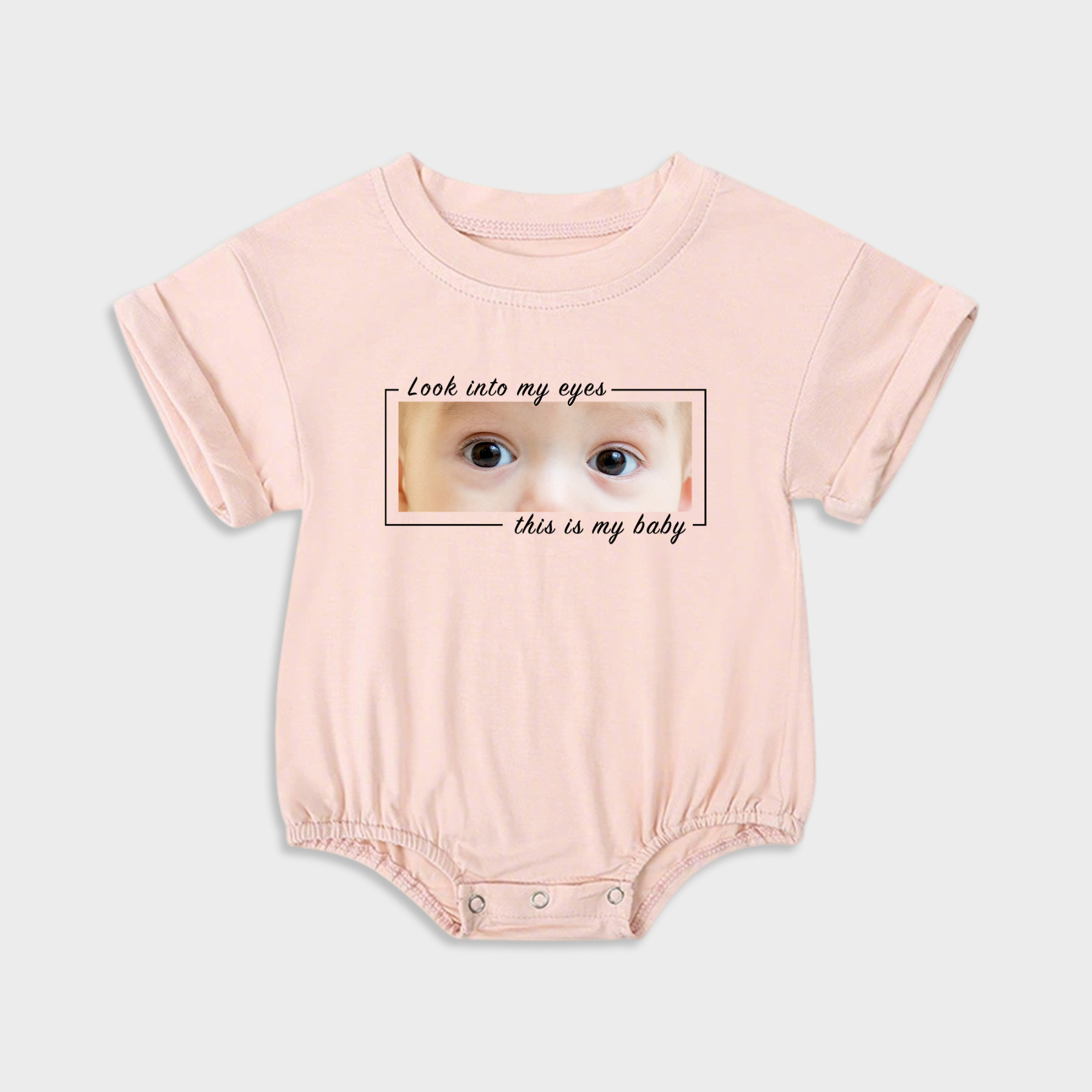 Personalized Baby Eye Graphic Sweatshirt Bubble Romper