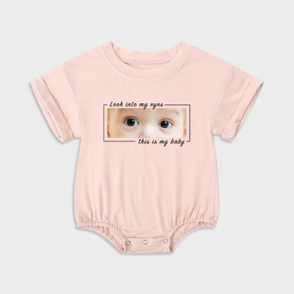 Personalized Baby Eye Graphic Sweatshirt Bubble Romper