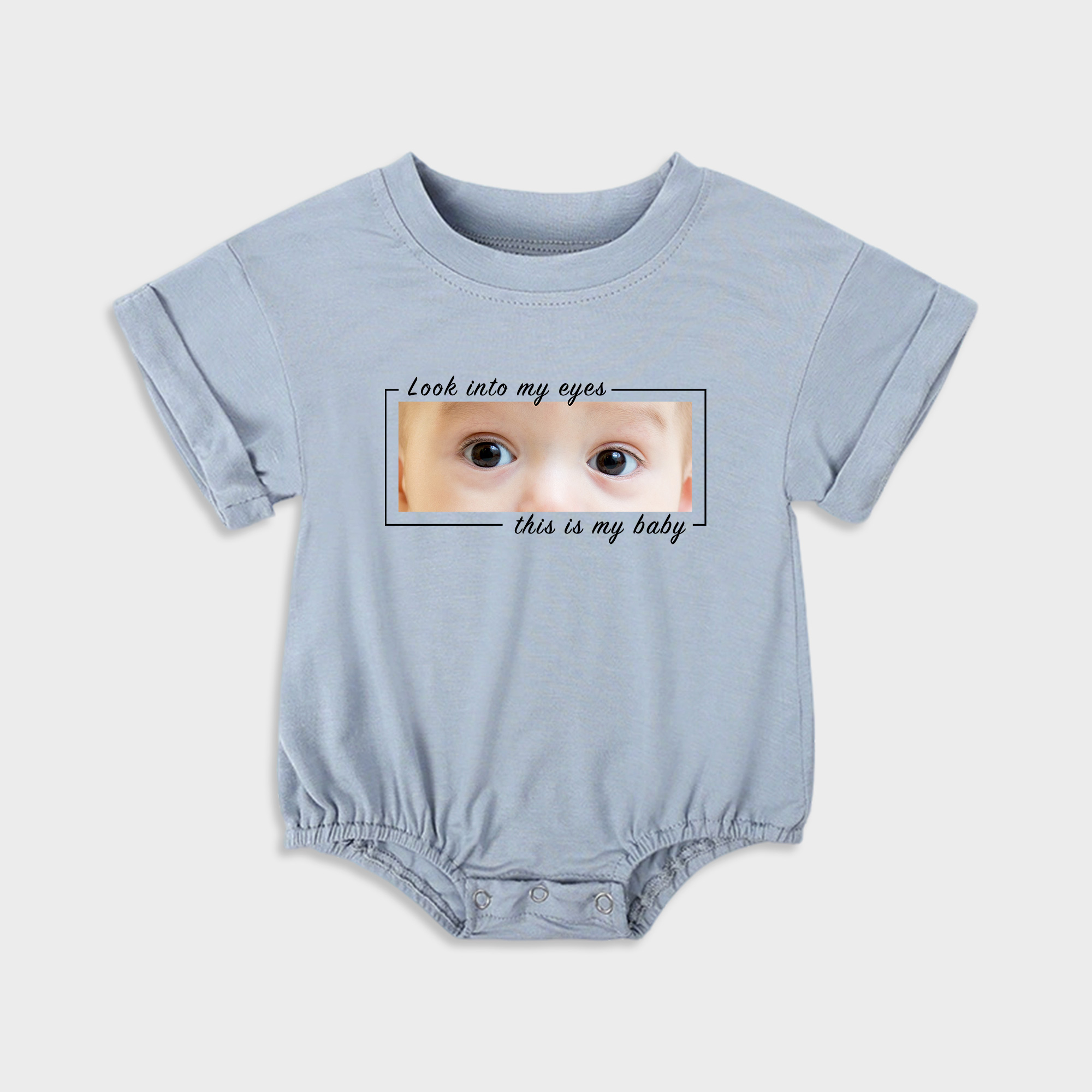 Personalized Baby Eye Graphic Sweatshirt Bubble Romper