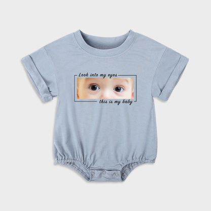 Personalized Baby Eye Graphic Sweatshirt Bubble Romper