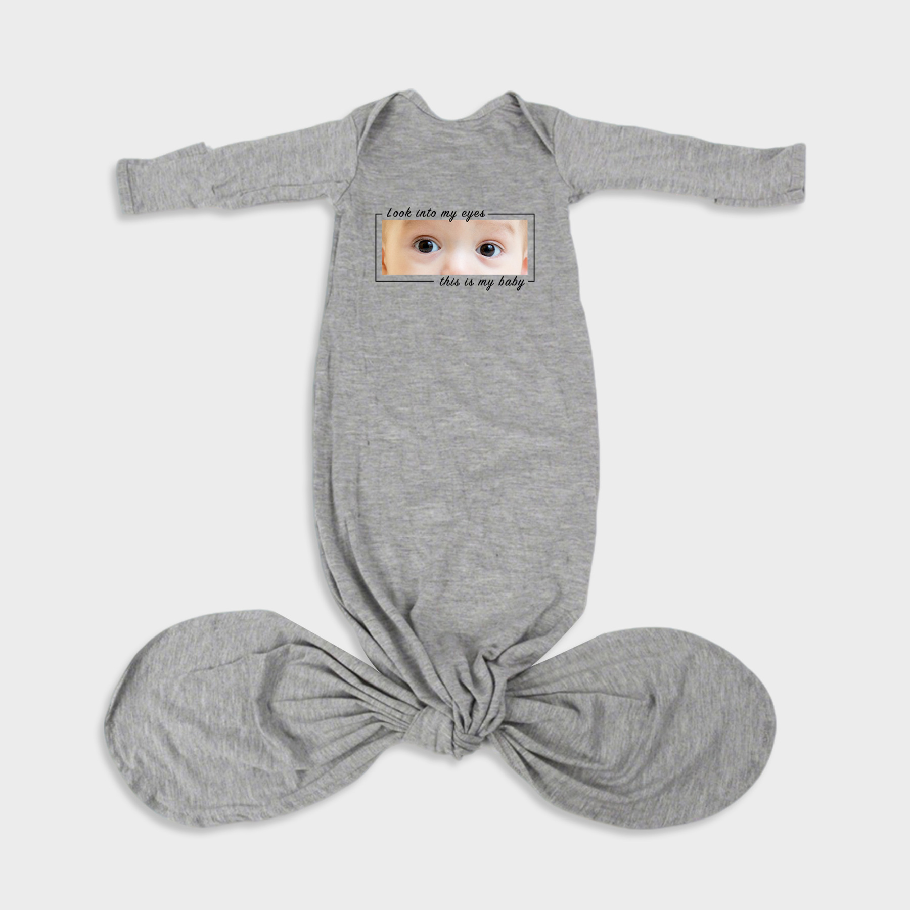 Custom Baby Eyes Modal Newborn Knot Gown