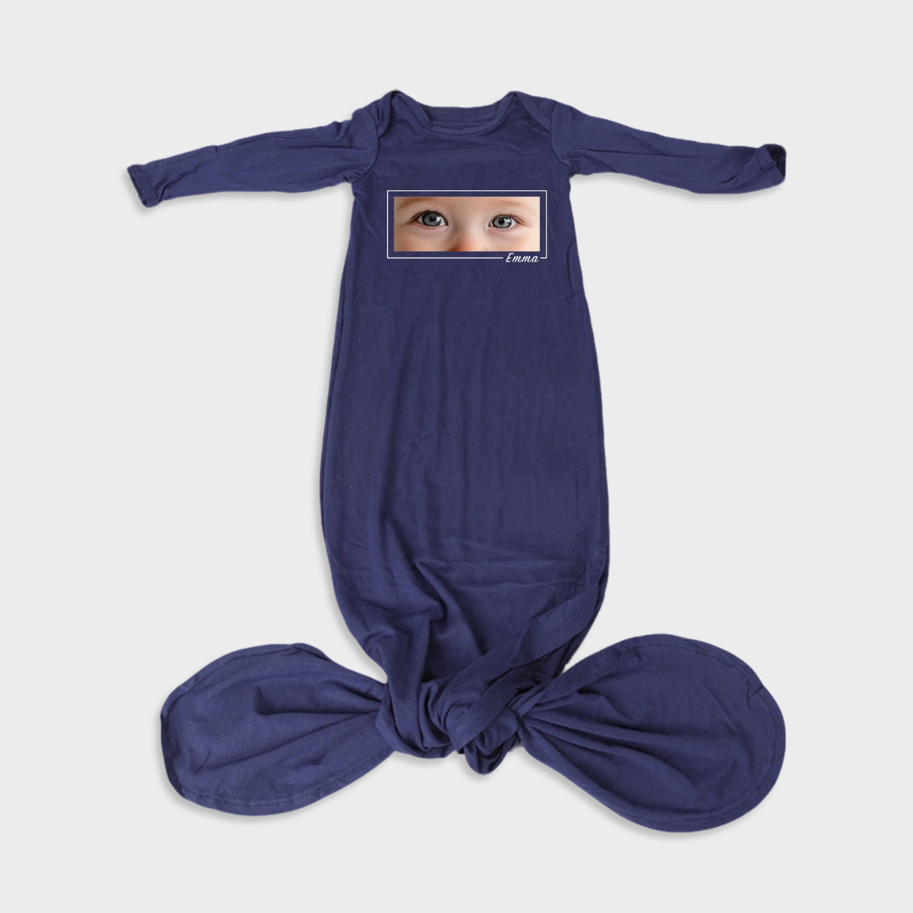 Custom Baby Eyes Modal Newborn Knot Gown