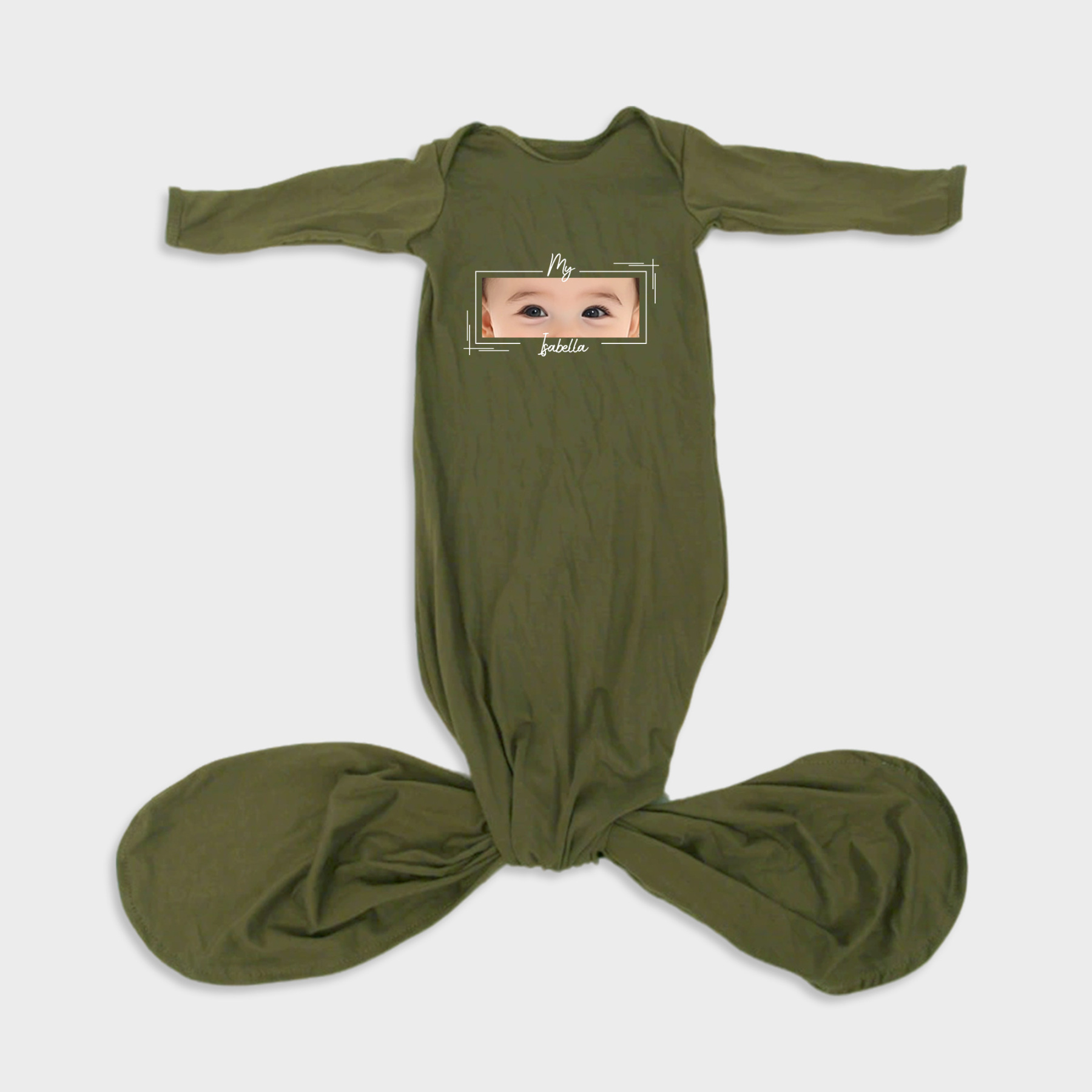 Custom Baby Eyes Modal Newborn Knot Gown