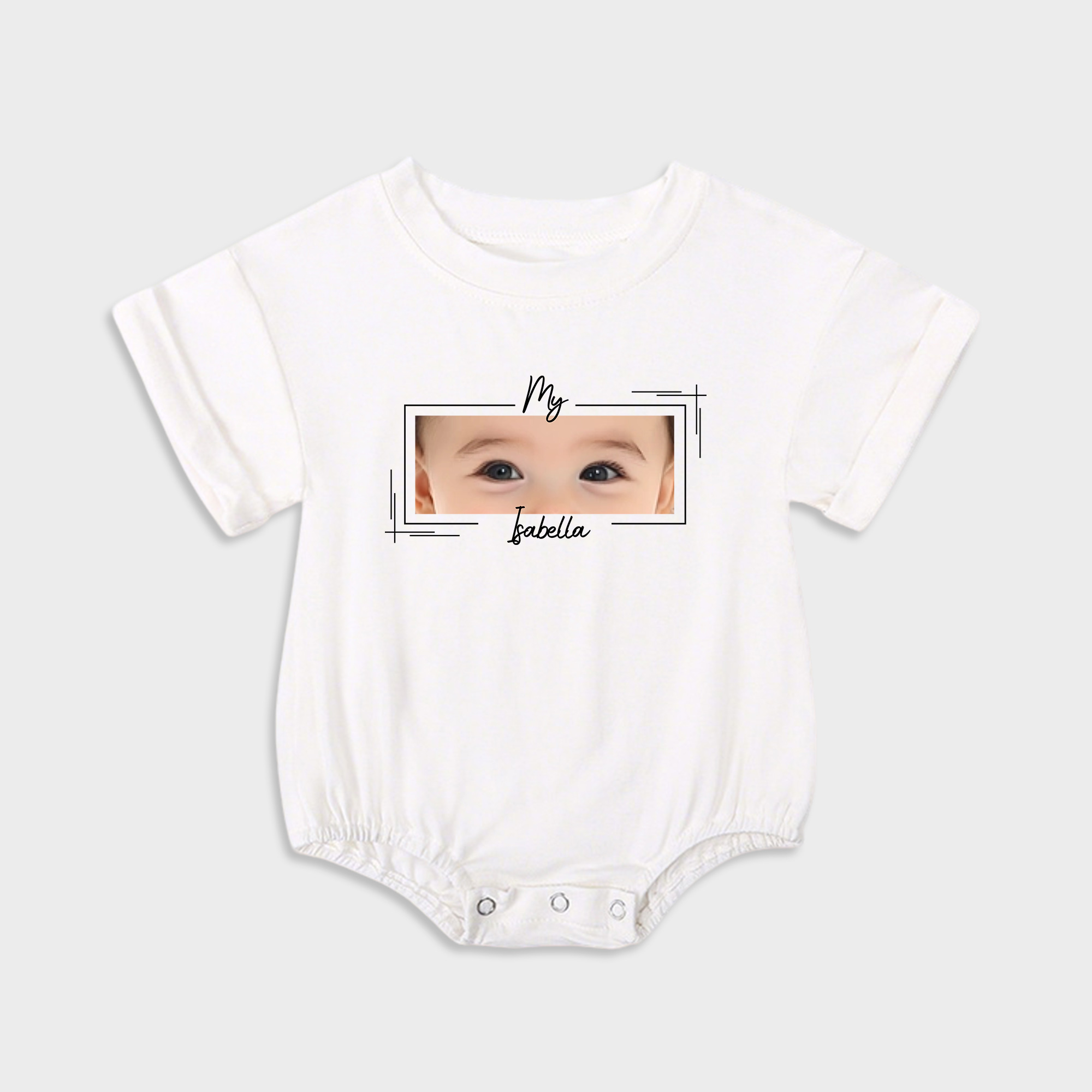 Personalized Baby Eye Graphic Sweatshirt Bubble Romper