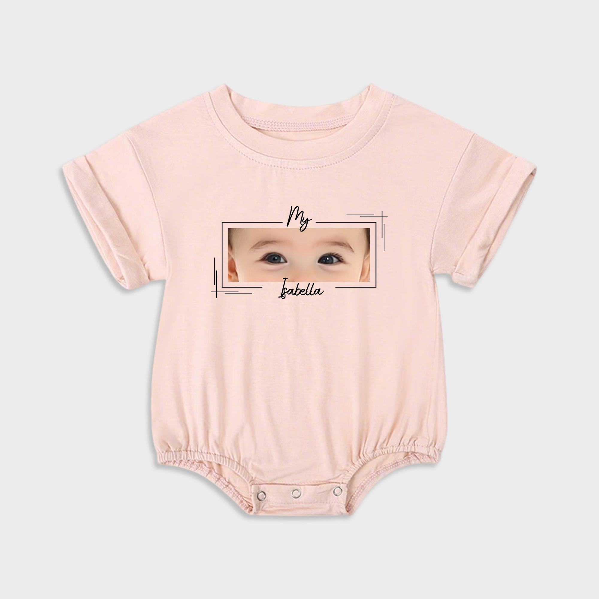 Personalized Baby Eye Graphic Sweatshirt Bubble Romper