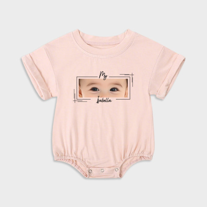 Personalized Baby Eye Graphic Sweatshirt Bubble Romper