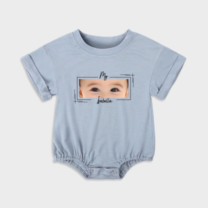 Personalized Baby Eye Graphic Sweatshirt Bubble Romper