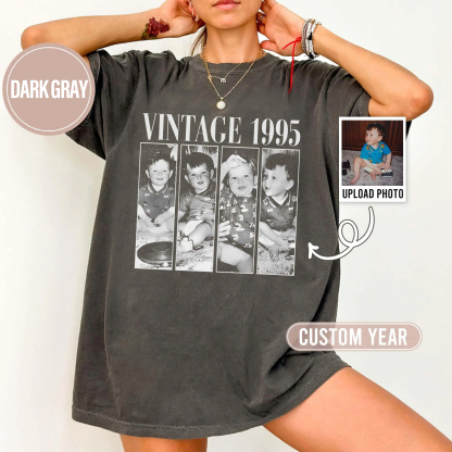 Custom Vintage Collage Photo T-Shirt