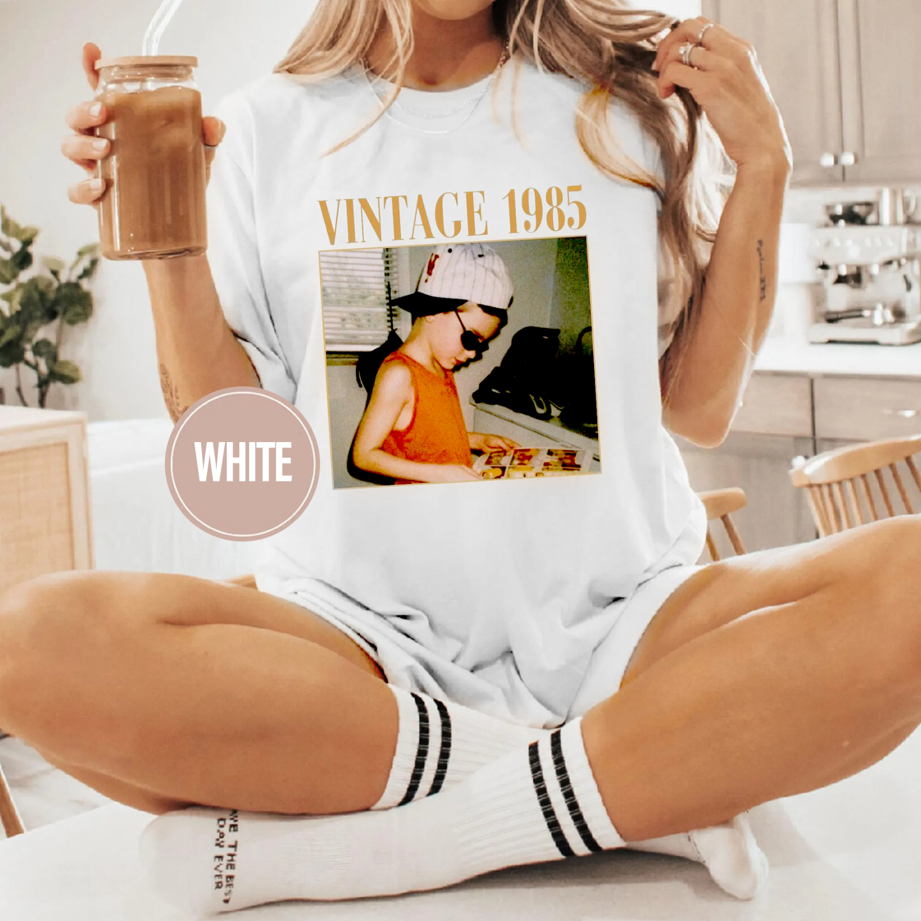 Custom Vintage Photo Birthday T-Shirt