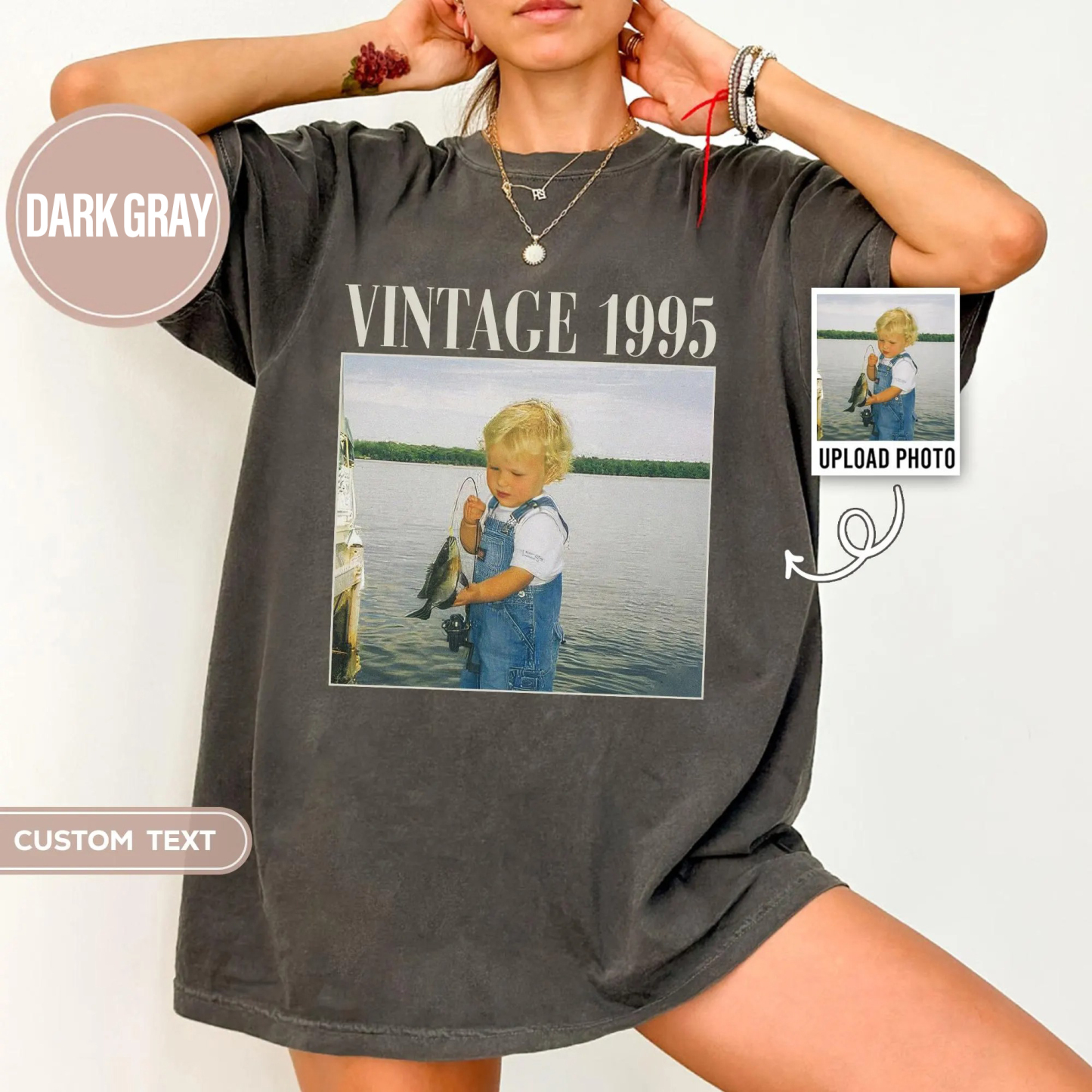 Custom Vintage Photo Birthday T-Shirt