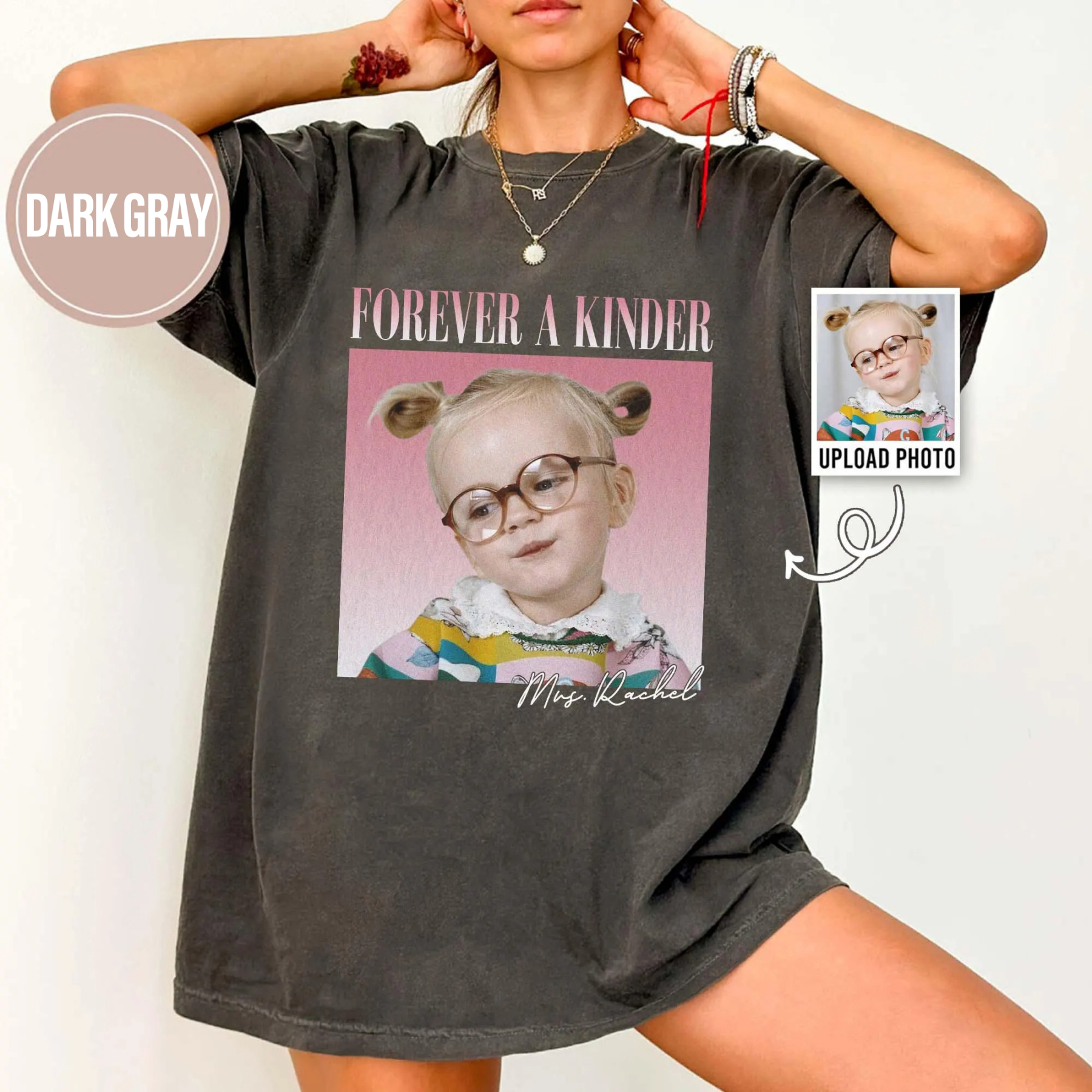 Custom Colorful Background Photo T-Shirt