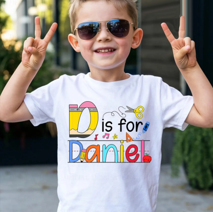 Custom Back to School T-Shirt - Alphabet Spelling