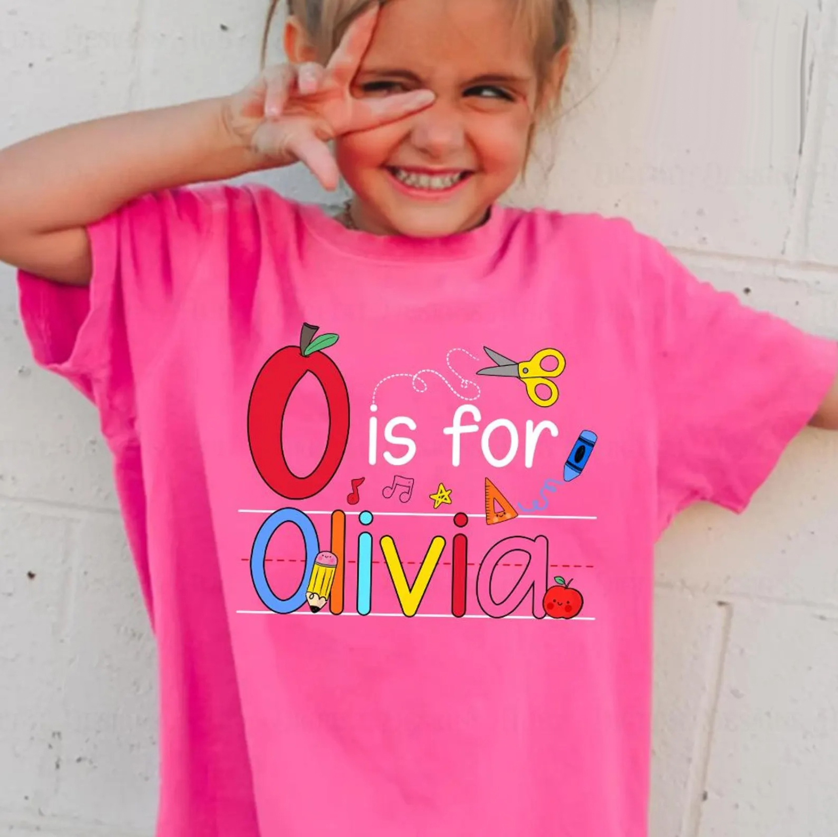 Custom Back to School T-Shirt - Alphabet Spelling