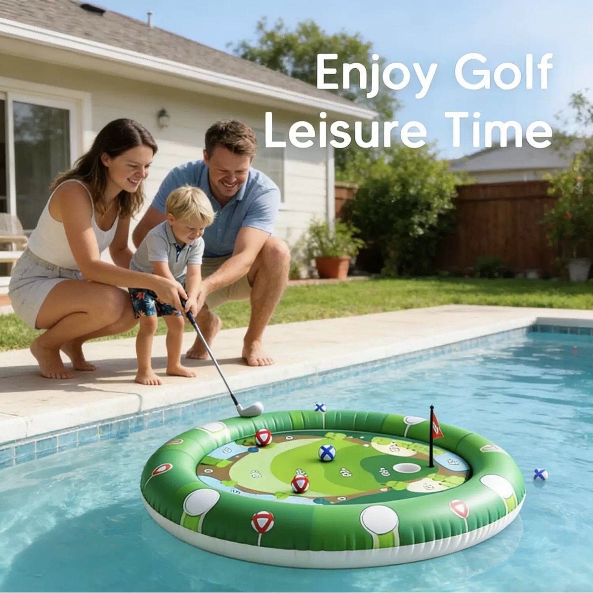Inflatable Pool Golf Game Set – Floating Mini Golf Challenge for Kids & Family Fun