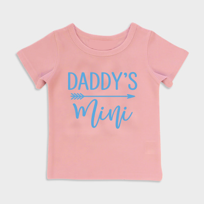 baby shirt - daddys mini blue kids t shirt toddler top pink in pink