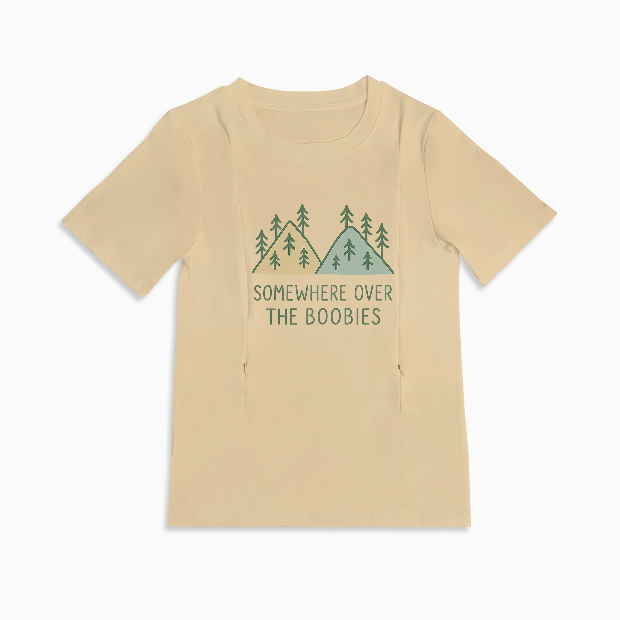 Humorous Nursing T-Shirt | "Somewhere Over the Boobies" Rainbow Tee