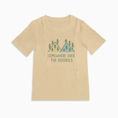 Humorous Nursing T-Shirt | "Somewhere Over the Boobies" Rainbow Tee