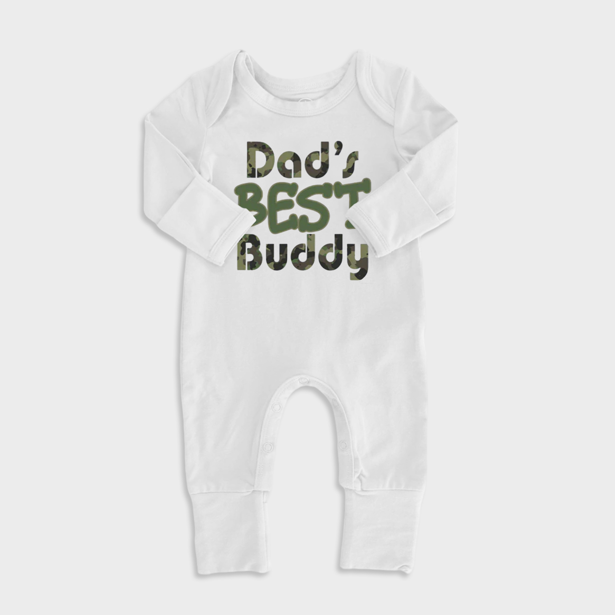 Dads Best Buddy Baby Full Length Snap Rompers
