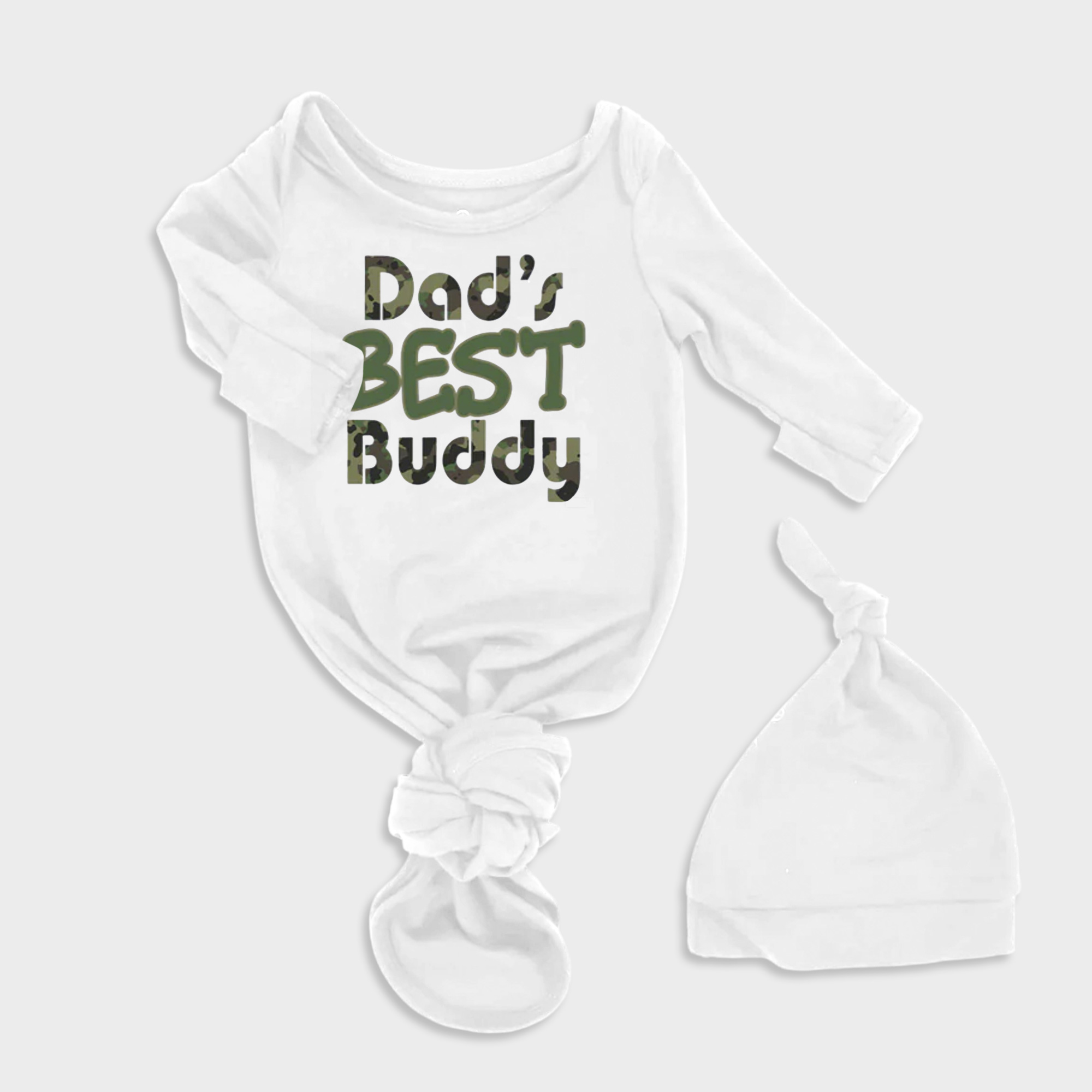 Dads Best Buddy 2Pcs Baby Knot Gowns
