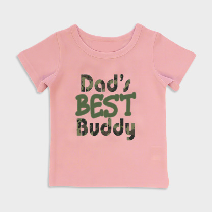 baby shirt - dads best buddy kids t shirt toddler top pink in pink
