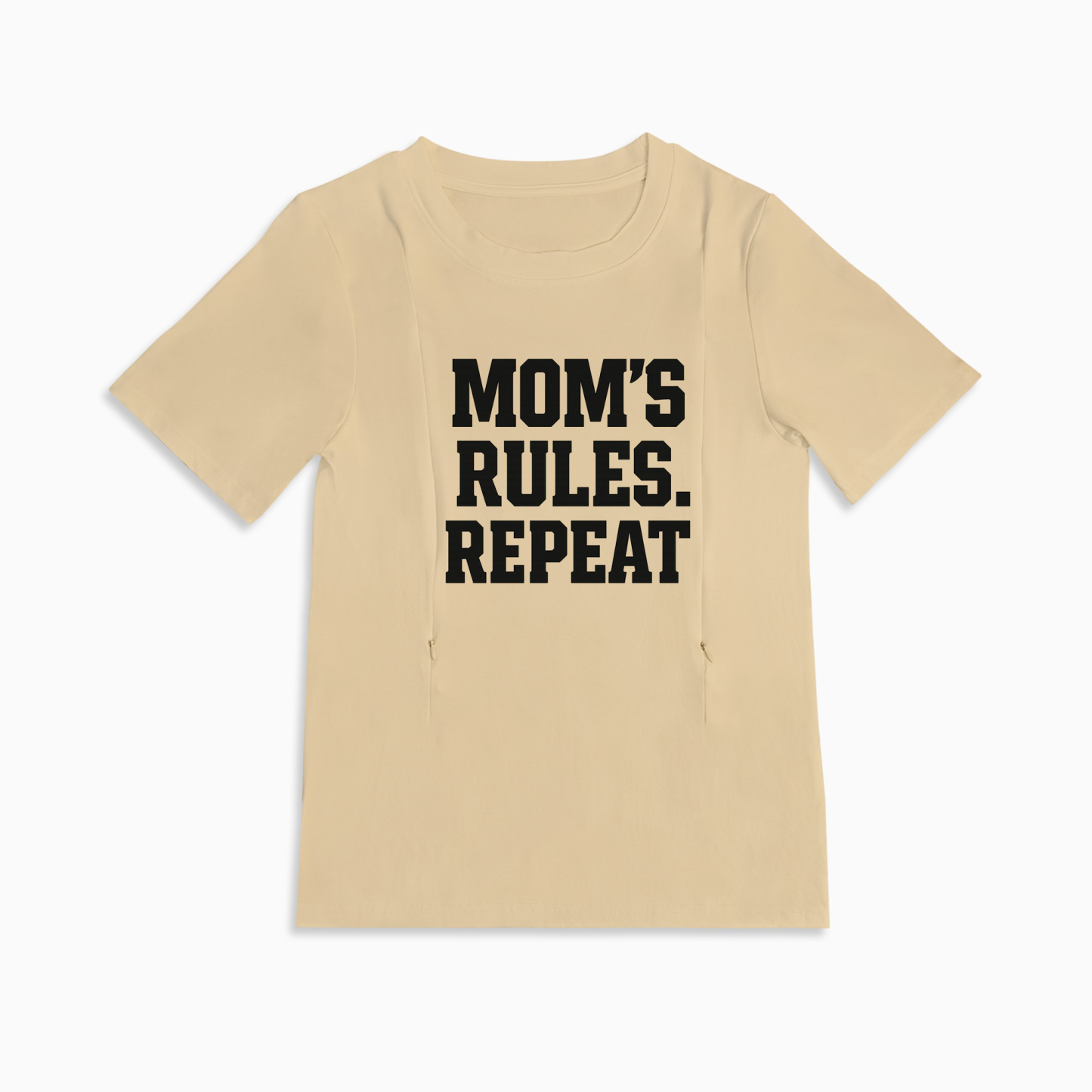 Comfortable Nursing Shirt with Zipper | "My Baby My Rules" Slogan