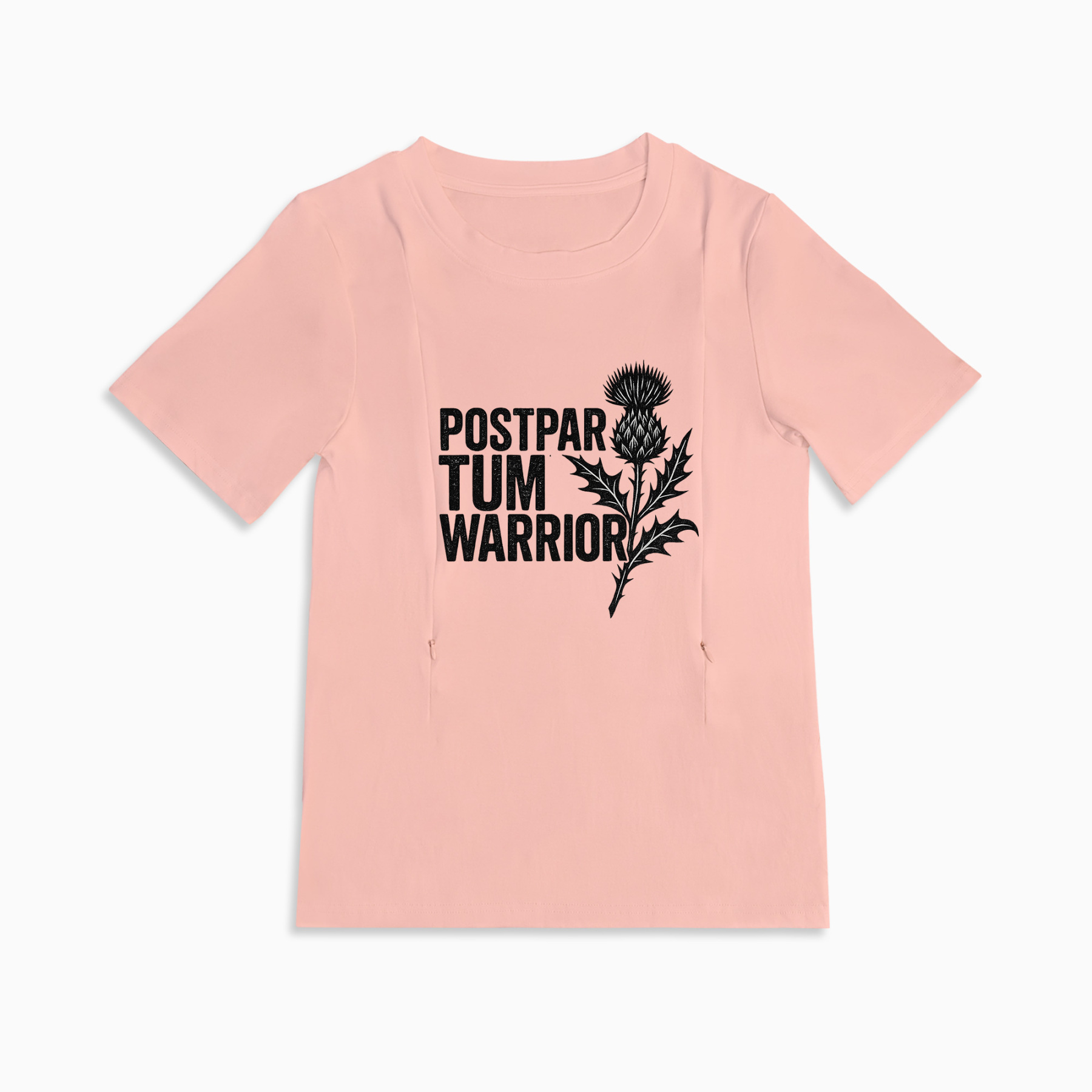 Postpartum Warrior Cotton Nursing Shirt | Discreet Side Zippers