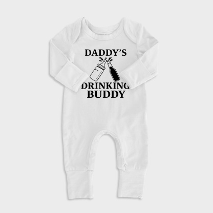 Daddys Drinking Buddy Baby Full Length Snap Rompers