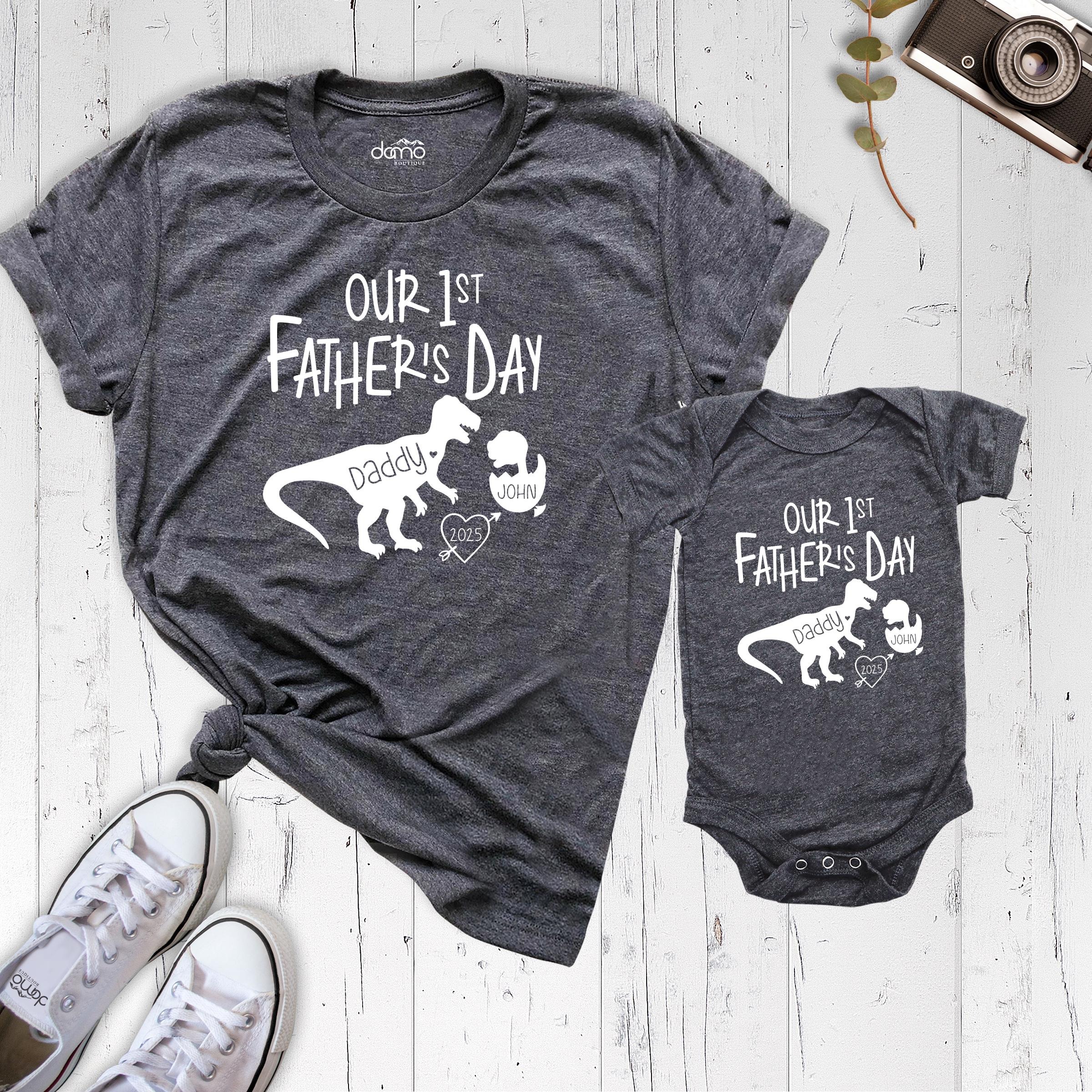 Father'S Day Family Matching T Shirt Our First Fathers Day