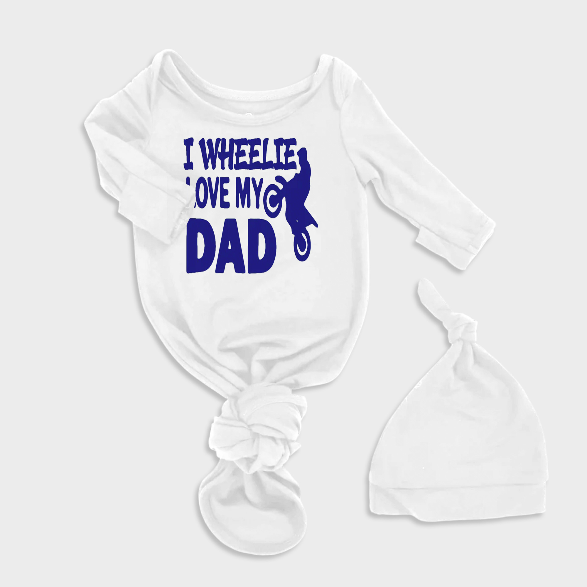 I Wheelie Love My Dad 2Pcs Baby Knot Gowns